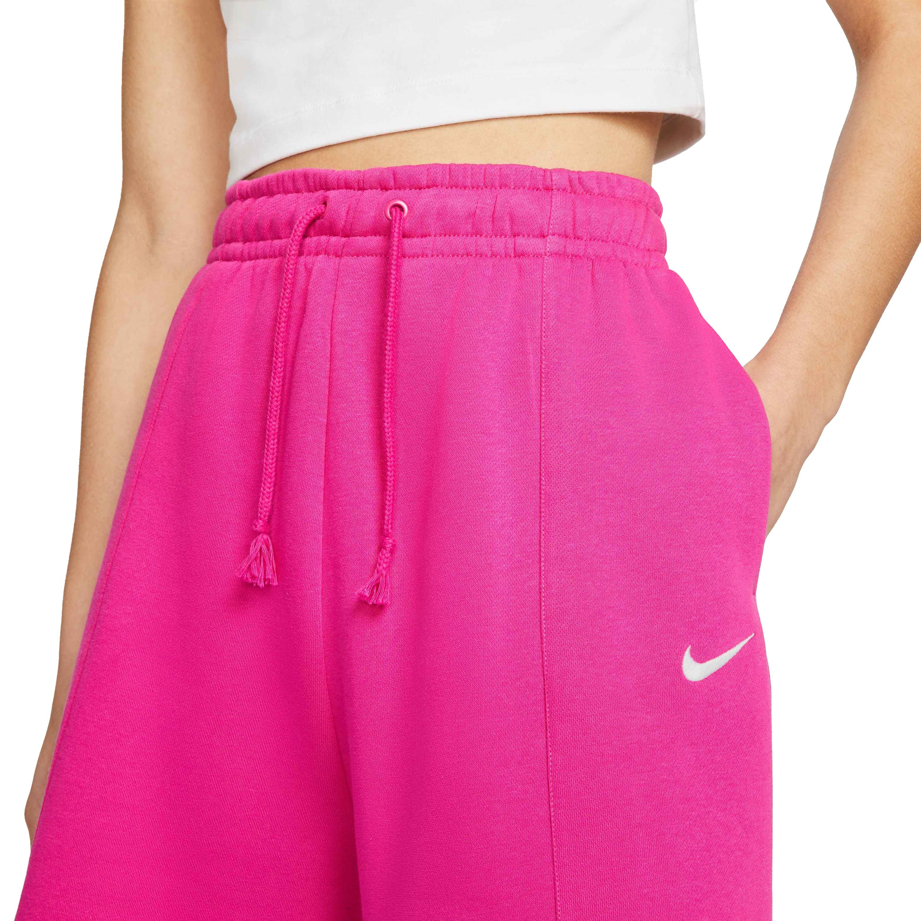 Nike Women's Sportswear Essential Collection Fleece High-Rise Shorts - PINK Thumbnail View 4