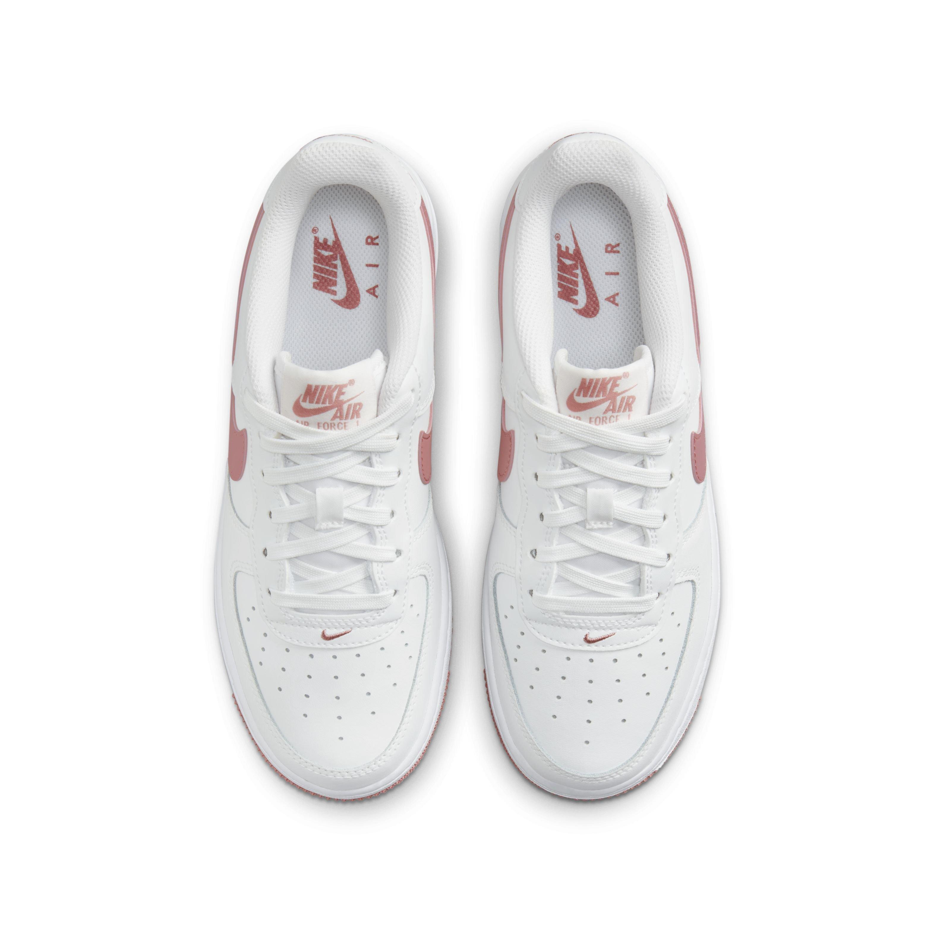 Nike Grade School Air Force 1 Summit White/Red Stardust-White