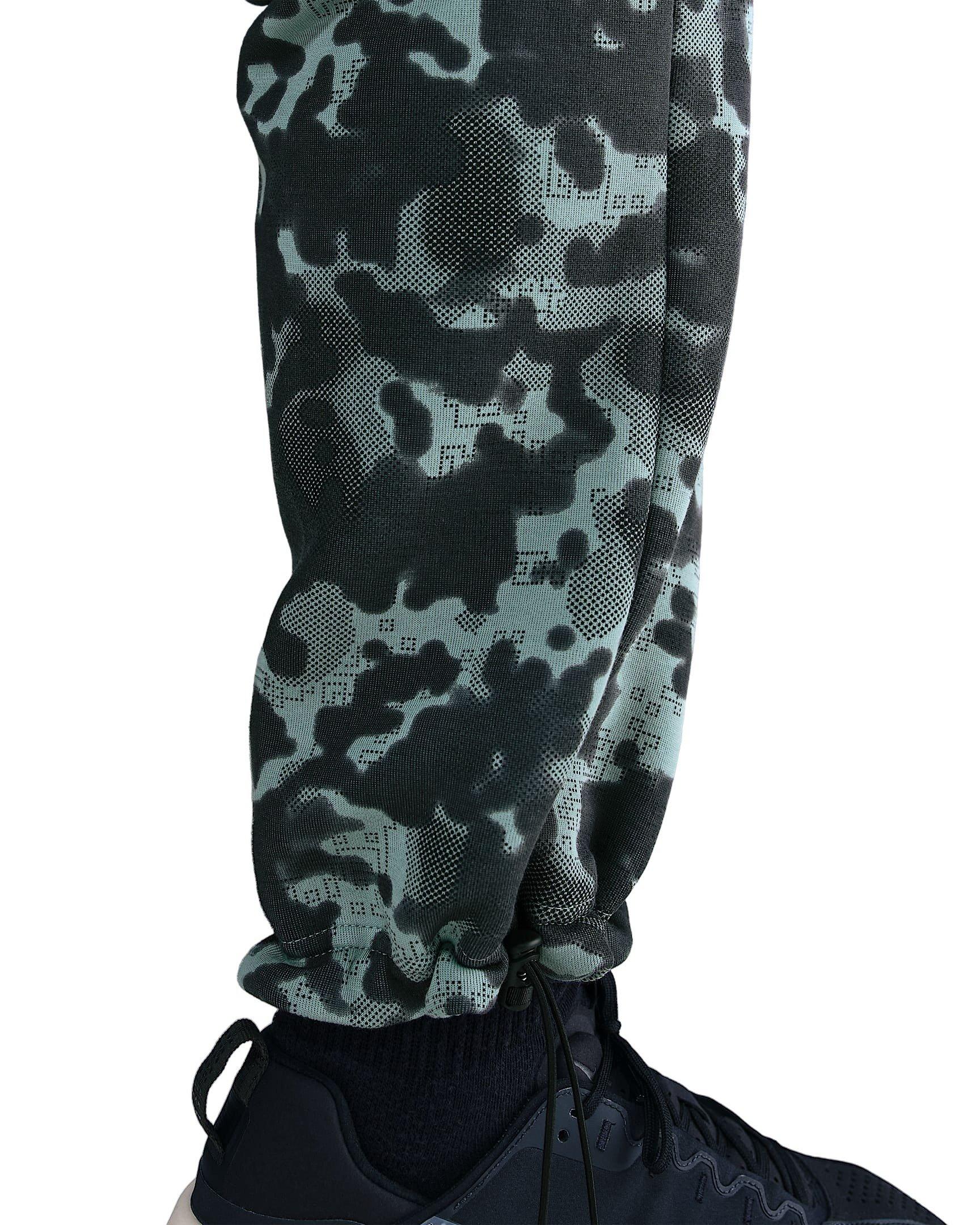Nike Men's Tech Open-Hem Fleece Camo Pants - Green - GREEN Thumbnail View 6