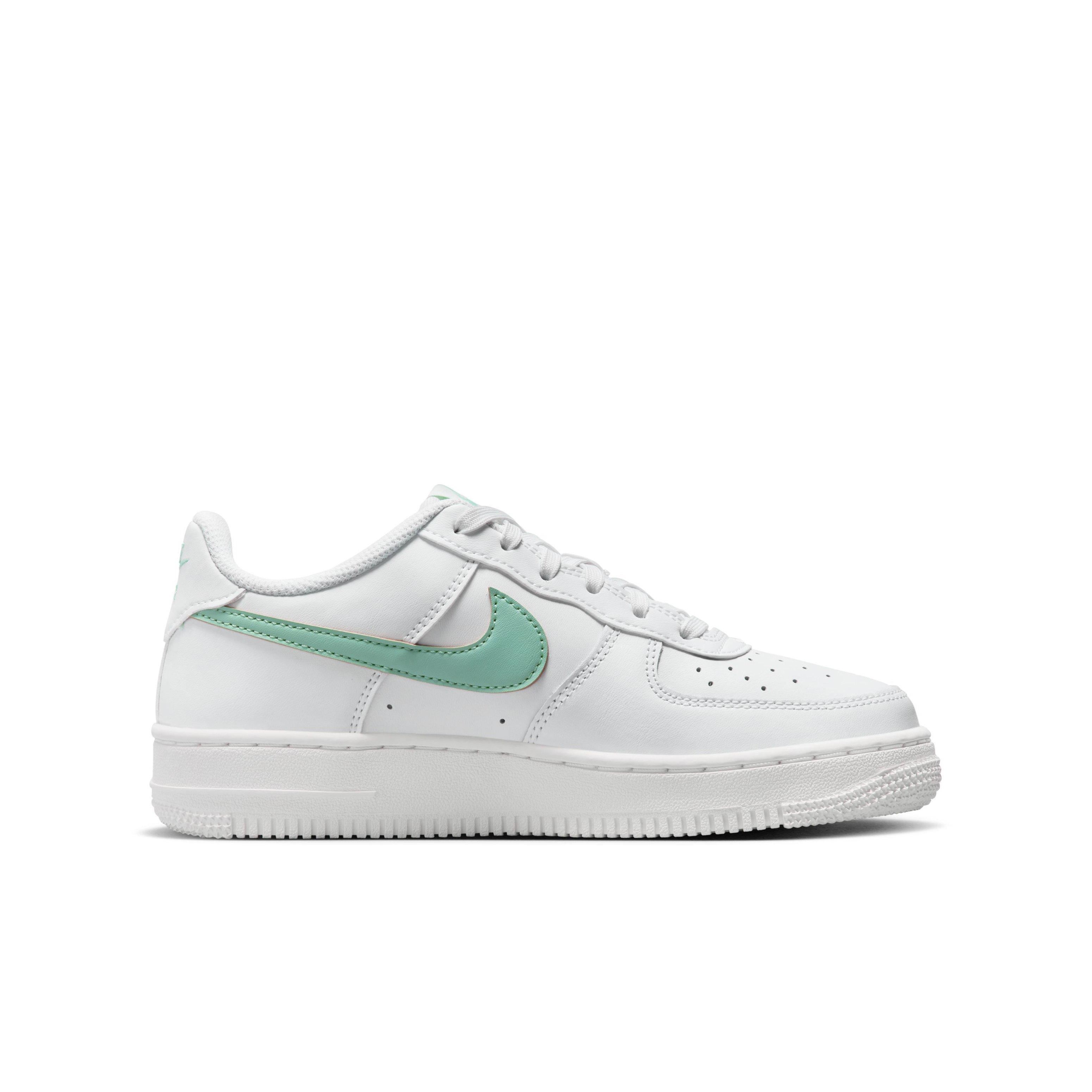 Nike Air Force 1 "Summit White/Emerald Rise" Grade School Kids' Shoe - WHITE/EMERALD Thumbnail View 1