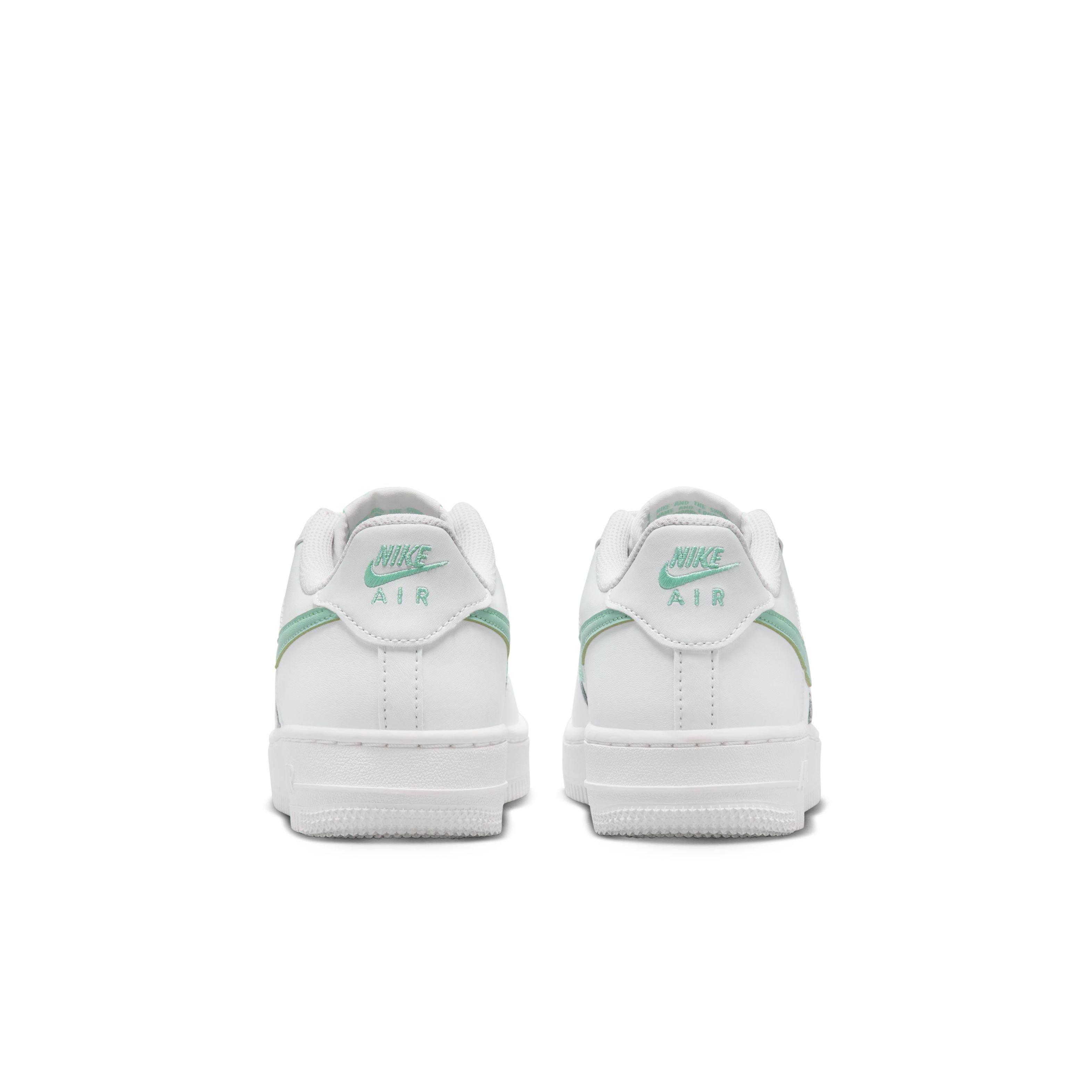 Nike Air Force 1 "Summit White/Emerald Rise" Grade School Kids' Shoe - WHITE/EMERALD Thumbnail View 5