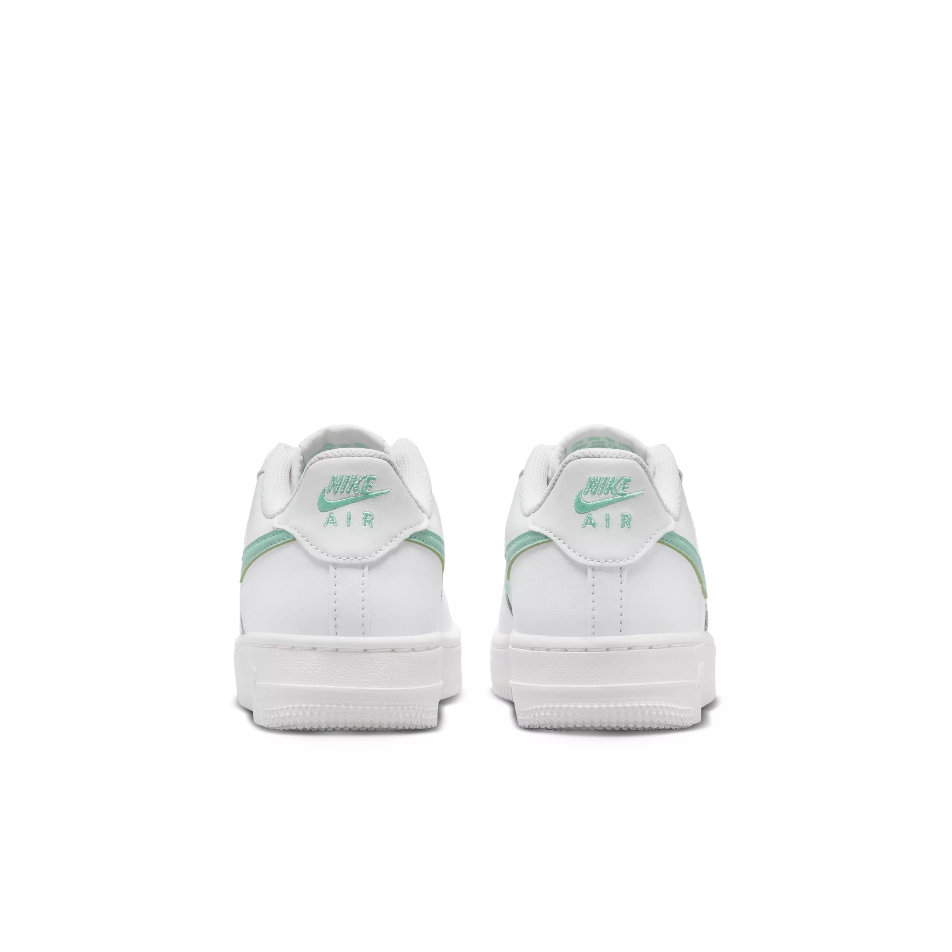Nike Air Force 1 "Summit White/Emerald Rise" Grade School Kids' Shoe - WHITE/EMERALD