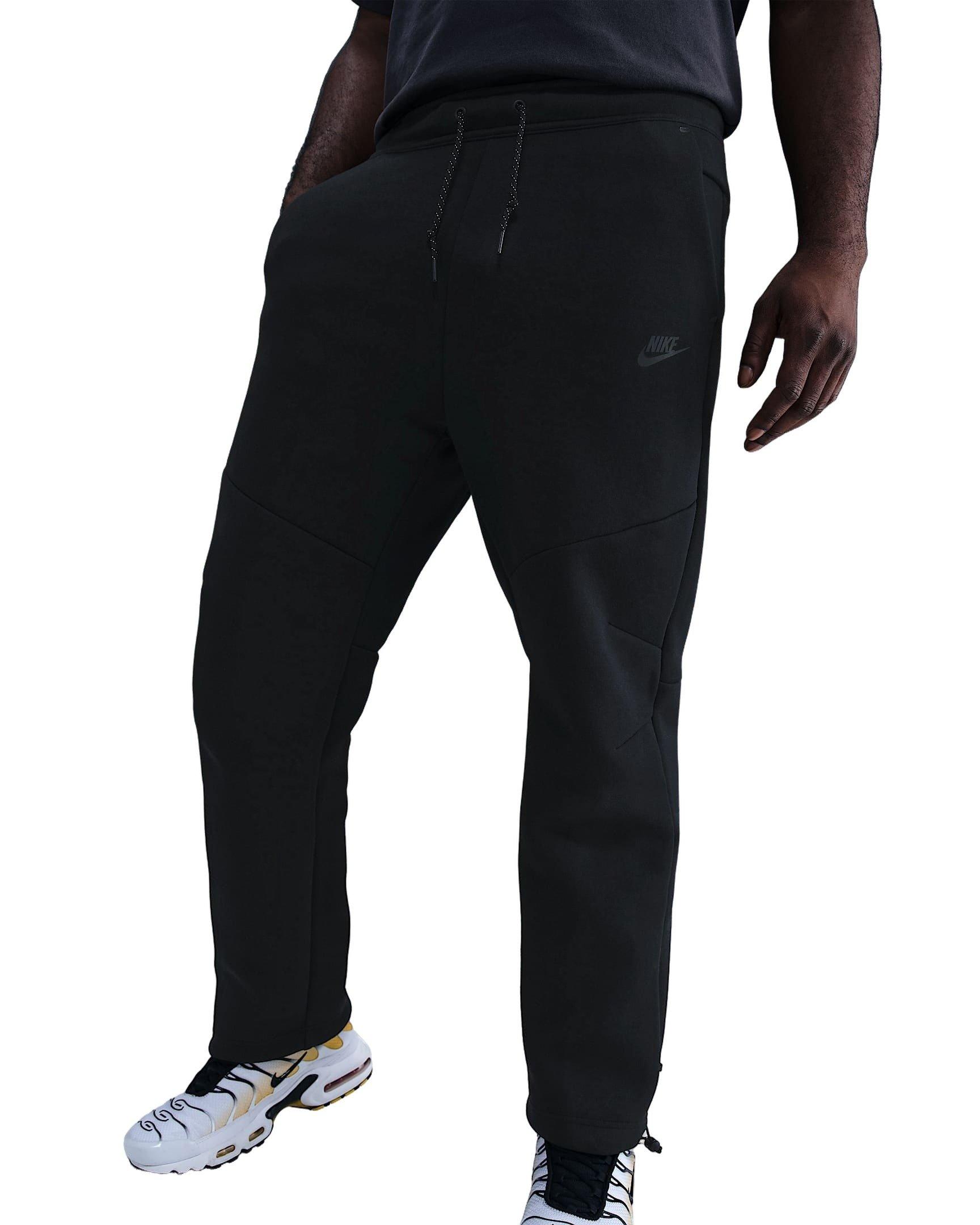 Nike Men's Tech Open-Hem Fleece Pants - BLACK Thumbnail View 3