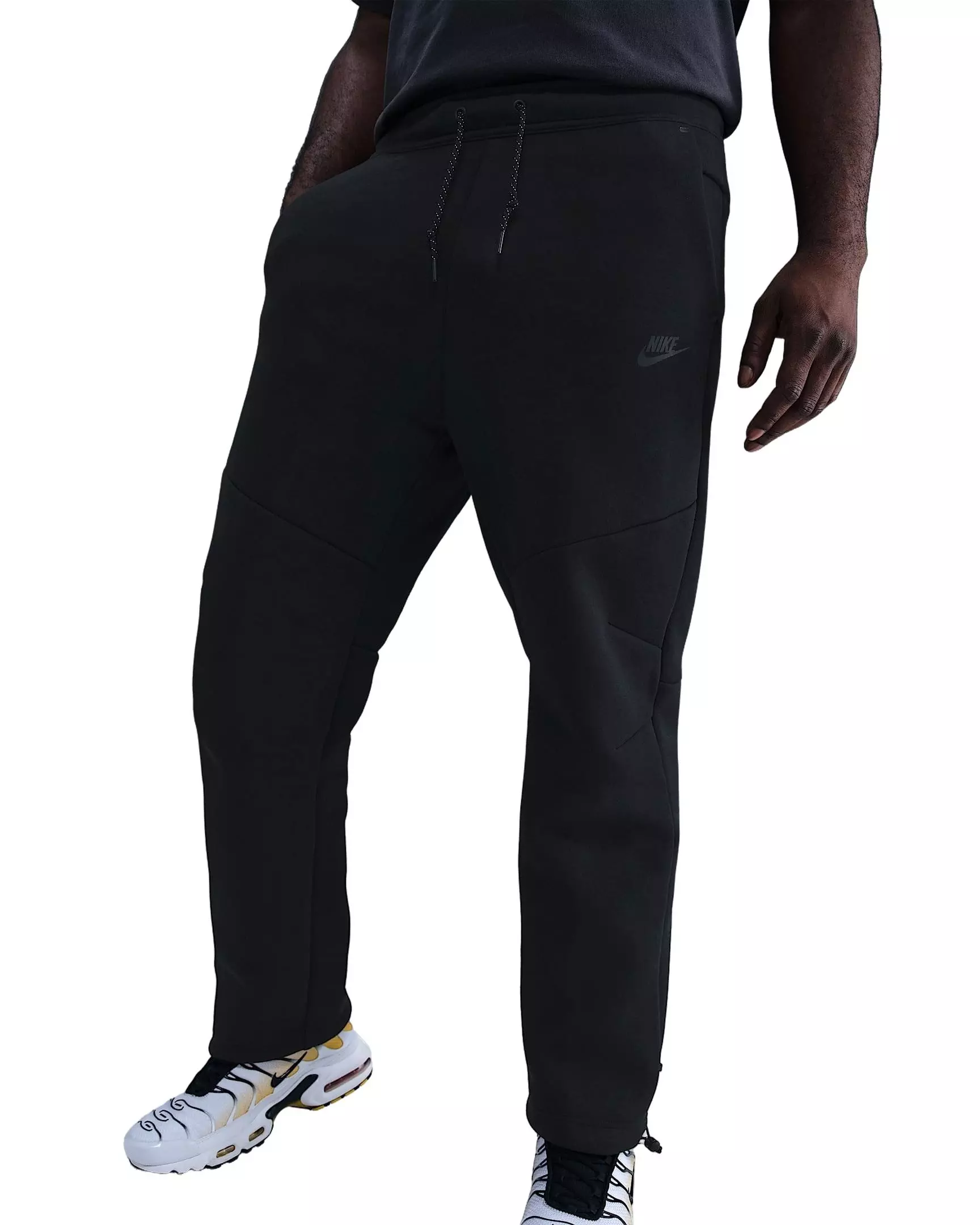 Nike Men's Tech Open-Hem Fleece Pants - BLACK