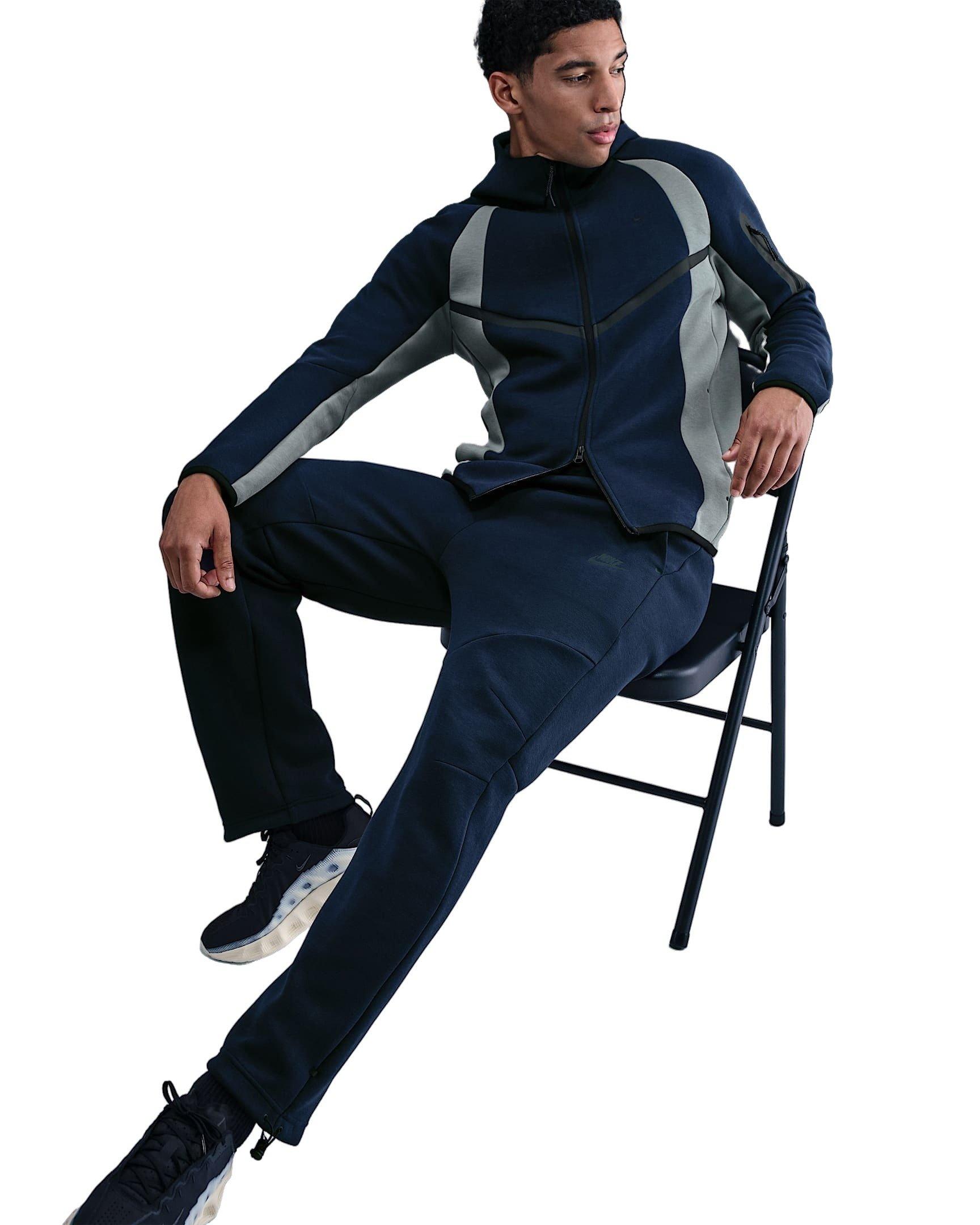 Nike Men's Tech Open-Hem Fleece Pants - BLUE Thumbnail View 6