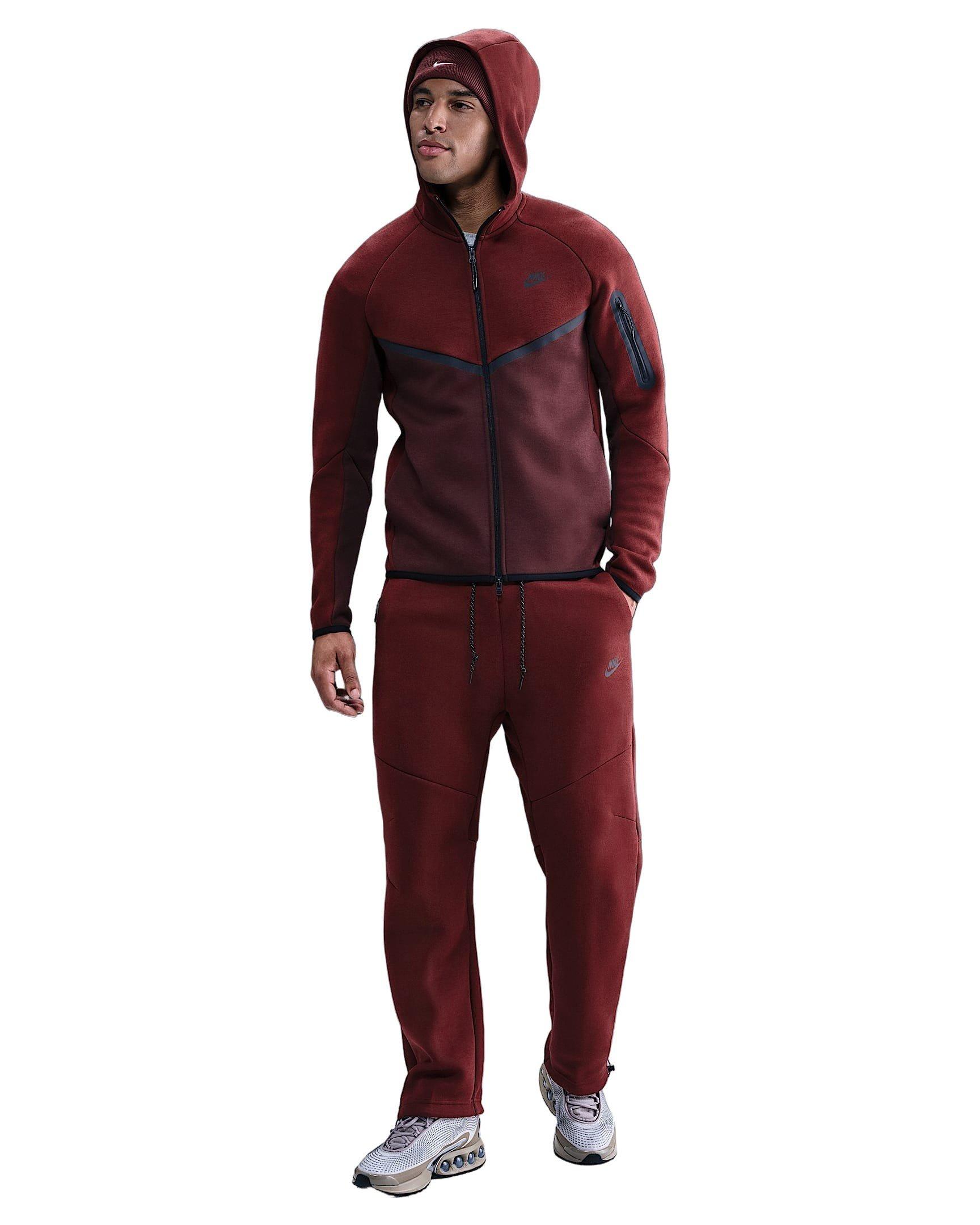 Nike Men's Tech Open-Hem Fleece Pants - RED Thumbnail View 1