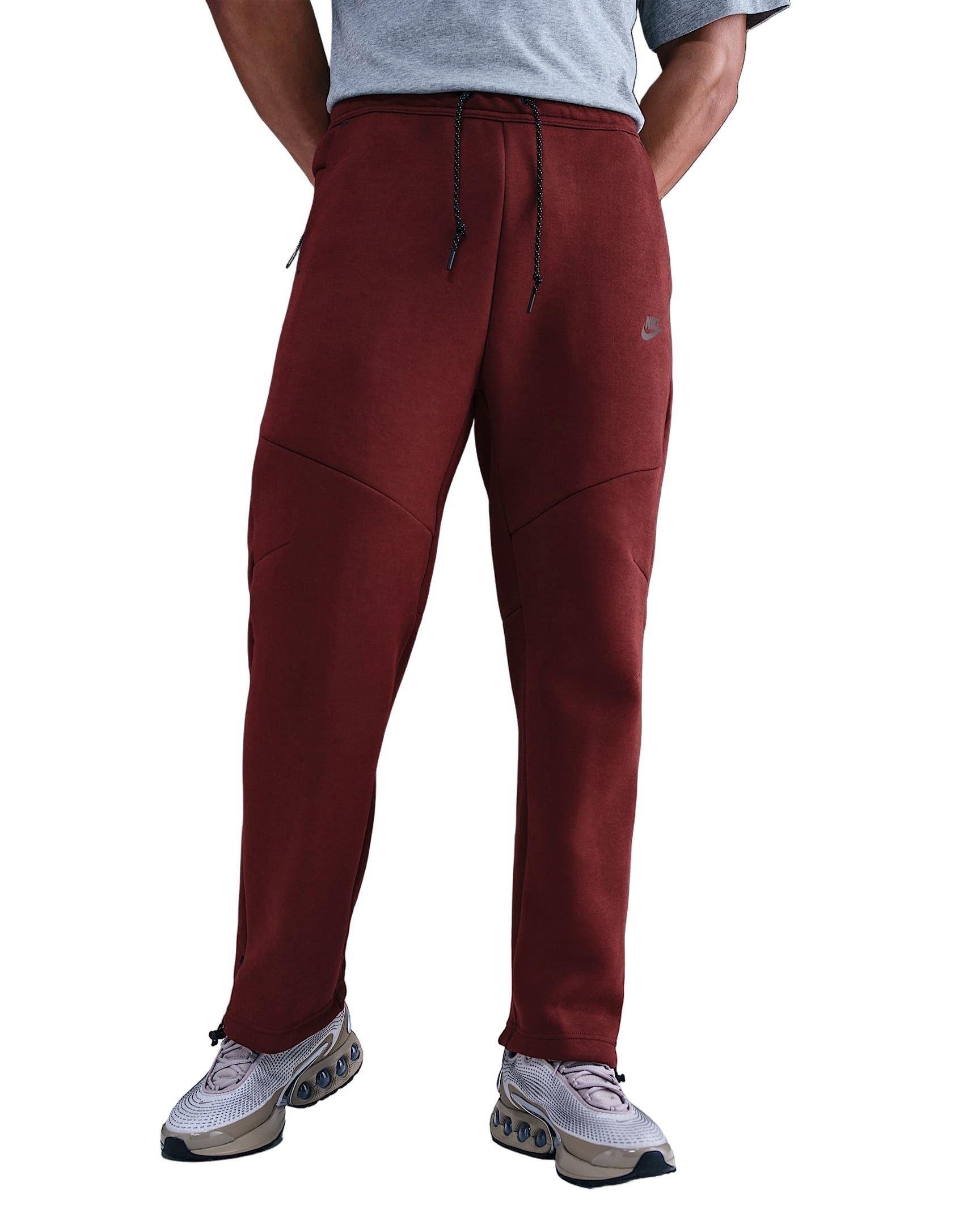 Nike Men's Tech Open-Hem Fleece Pants - RED Thumbnail View 3