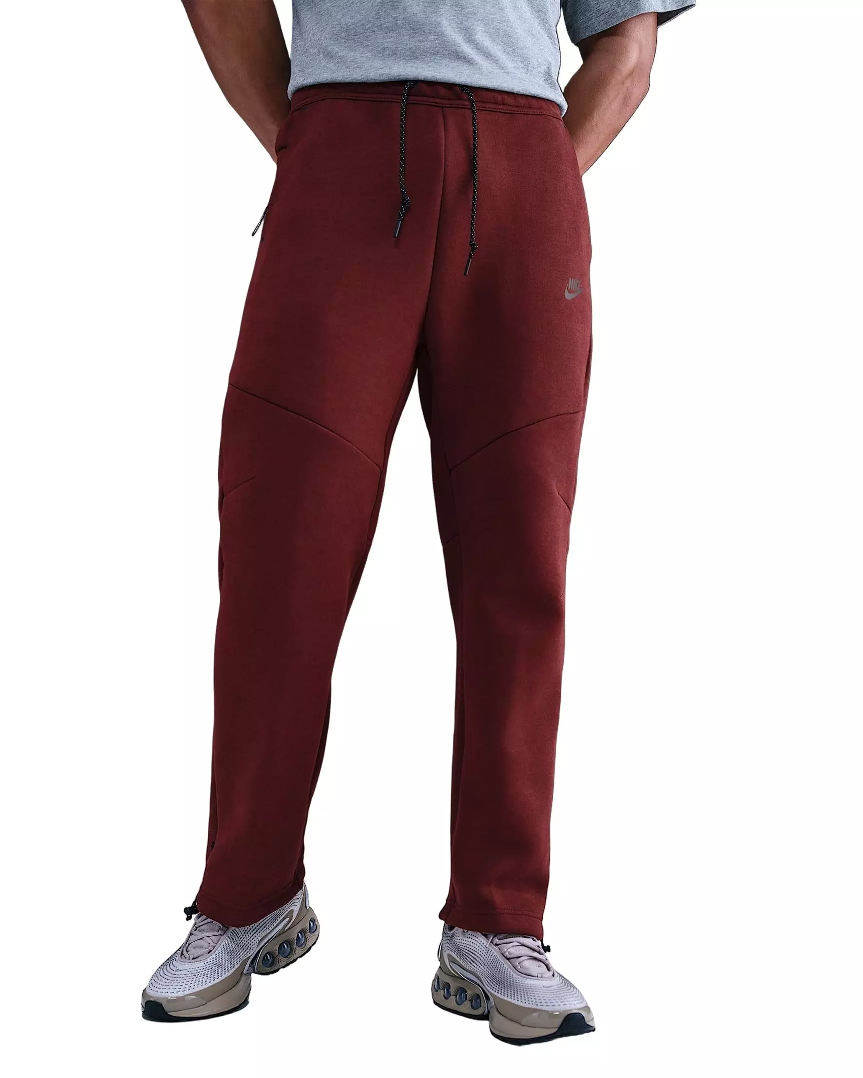Nike Men's Tech Open-Hem Fleece Pants - RED
