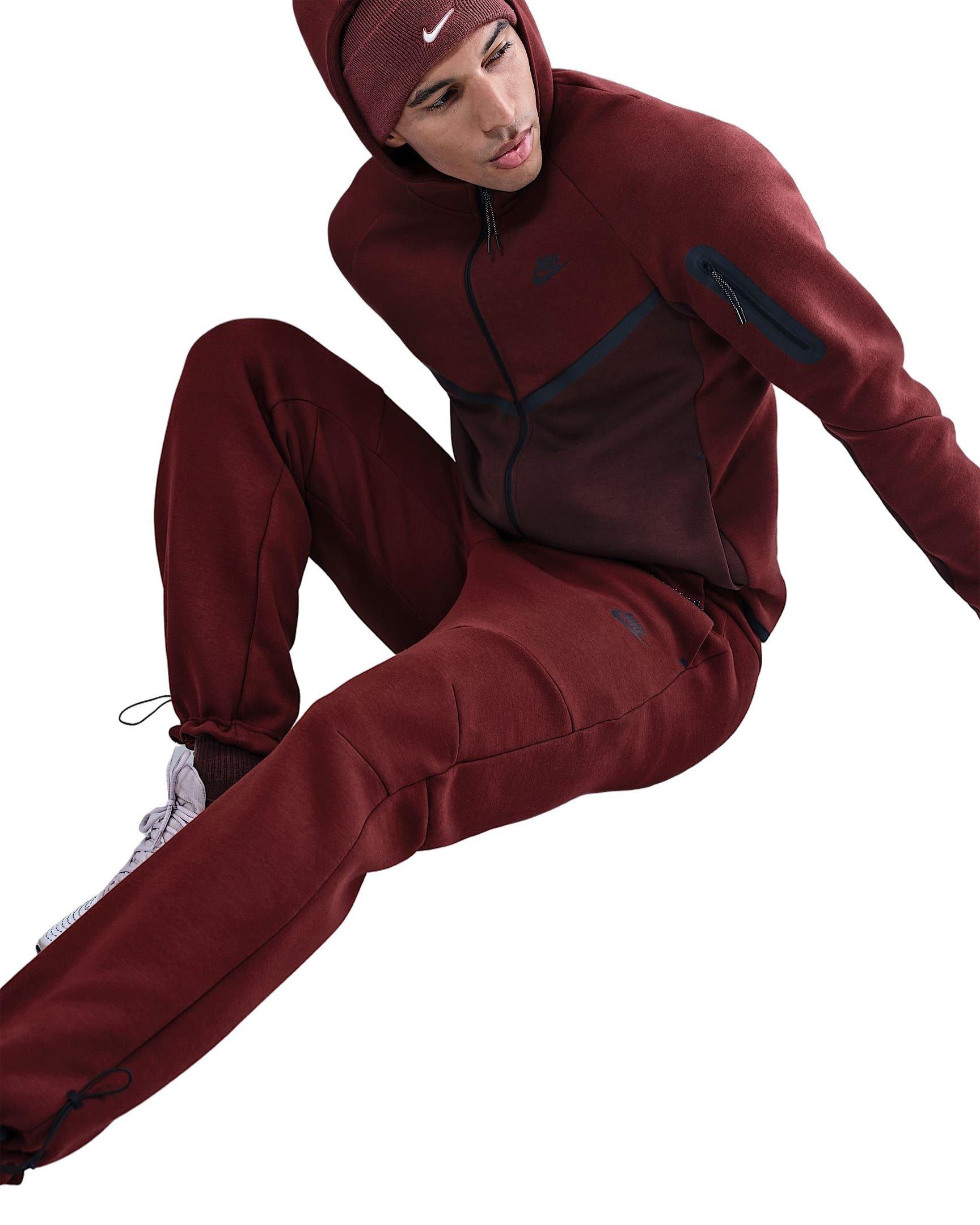 Nike Men's Tech Open-Hem Fleece Pants - RED Thumbnail View 6