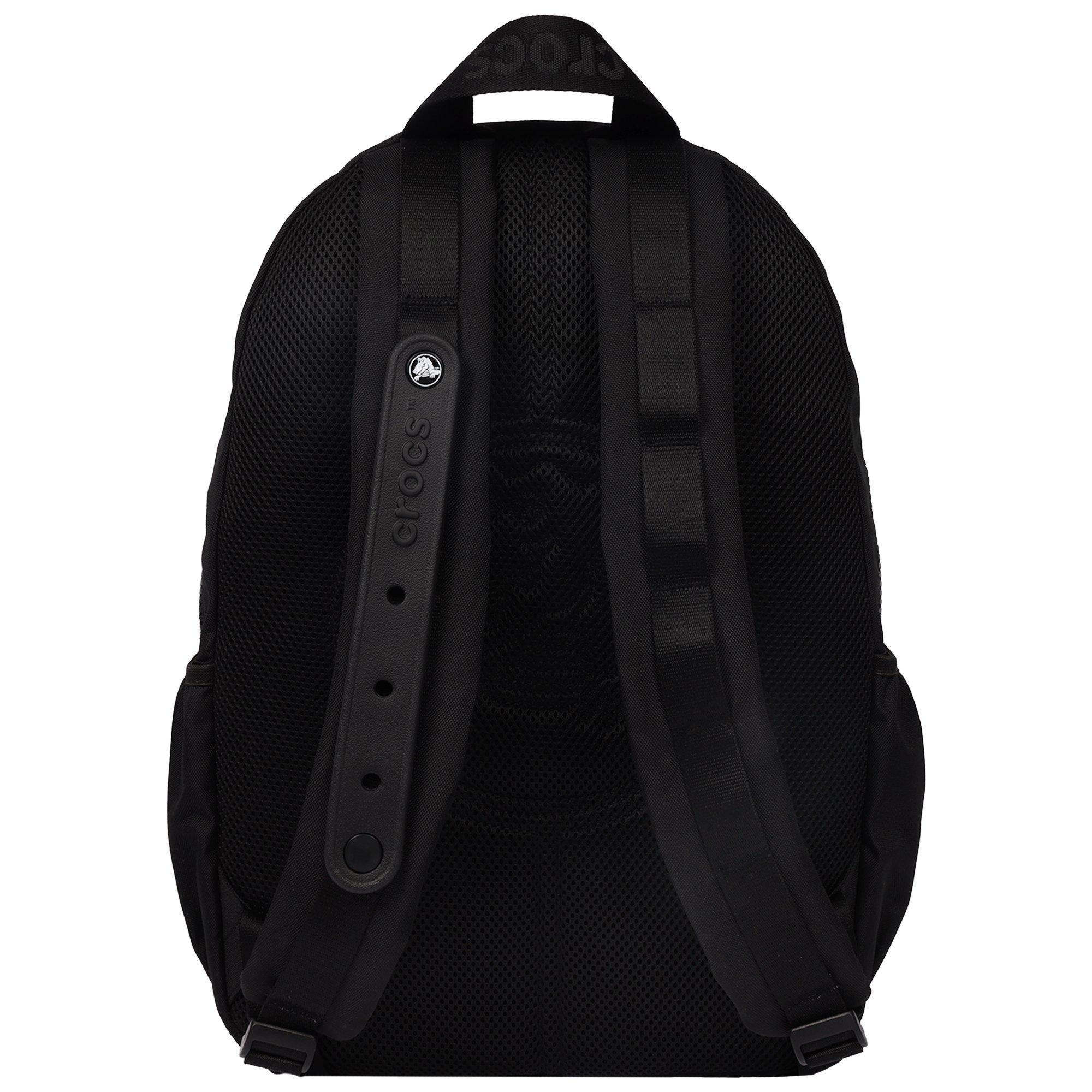 Crocs Back to School Customizable Backpack with EVA Front Pocket and Sports Jibbitz Charms - Black - BLACK