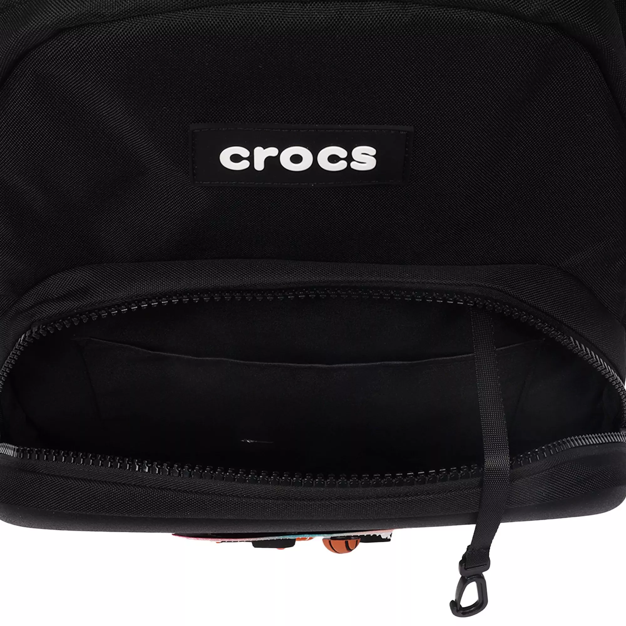 Crocs Back to School Customizable Backpack with EVA Front Pocket and Sports Jibbitz Charms - Black - BLACK