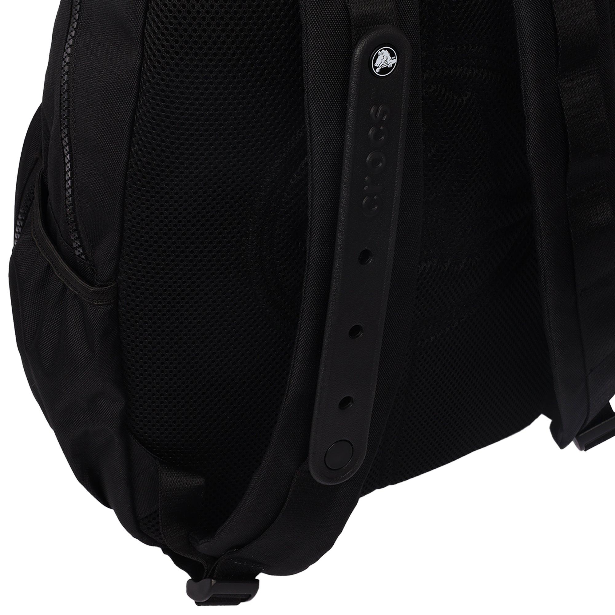 Crocs Back to School Customizable Backpack with EVA Front Pocket and Sports Jibbitz Charms - Black - BLACK