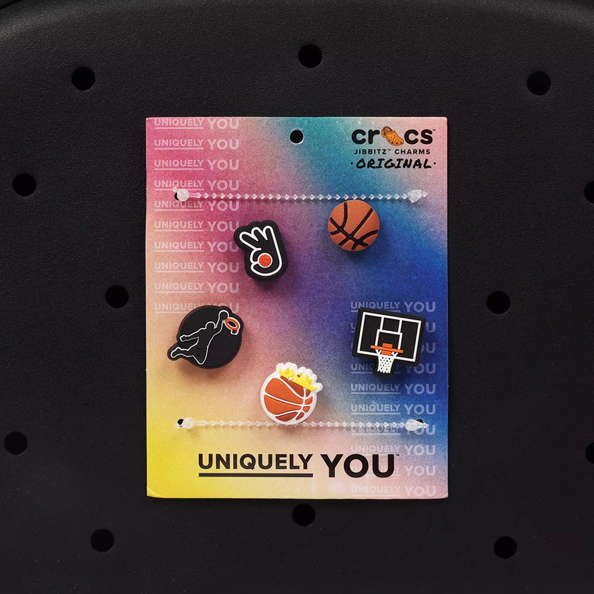Crocs Back to School Customizable Backpack with EVA Front Pocket and Sports Jibbitz Charms - Black - BLACK