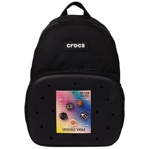 Crocs Back to School Customizable Backpack with EVA Front Pocket and Sports Jibbitz Charms - Black - BLACK