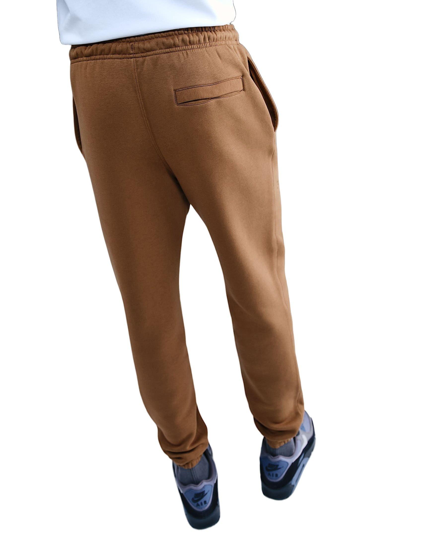 Nike Men's Sportswear Club Cuffed Fleece Pants - BROWN Thumbnail View 4