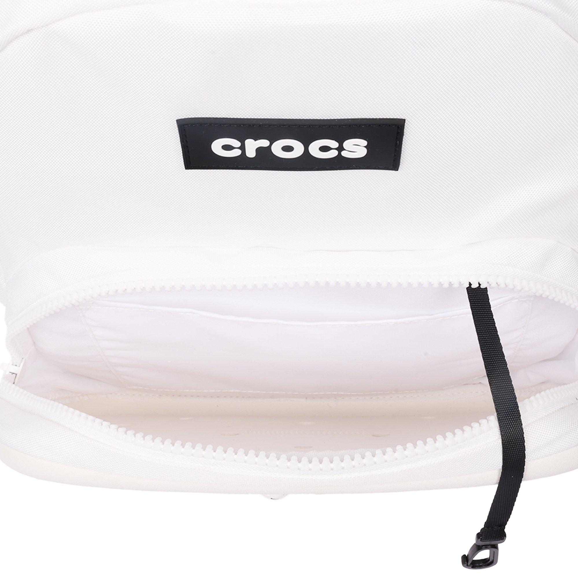 Crocs Back to School Customizable Backpack with EVA Front Pocket and Sports Jibbitz Charms - White - WHITE