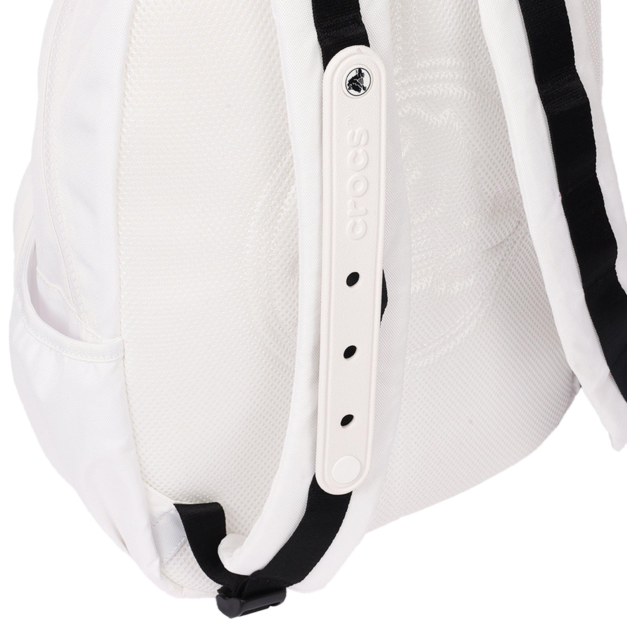 Crocs Back to School Customizable Backpack with EVA Front Pocket and Sports Jibbitz Charms - White - WHITE