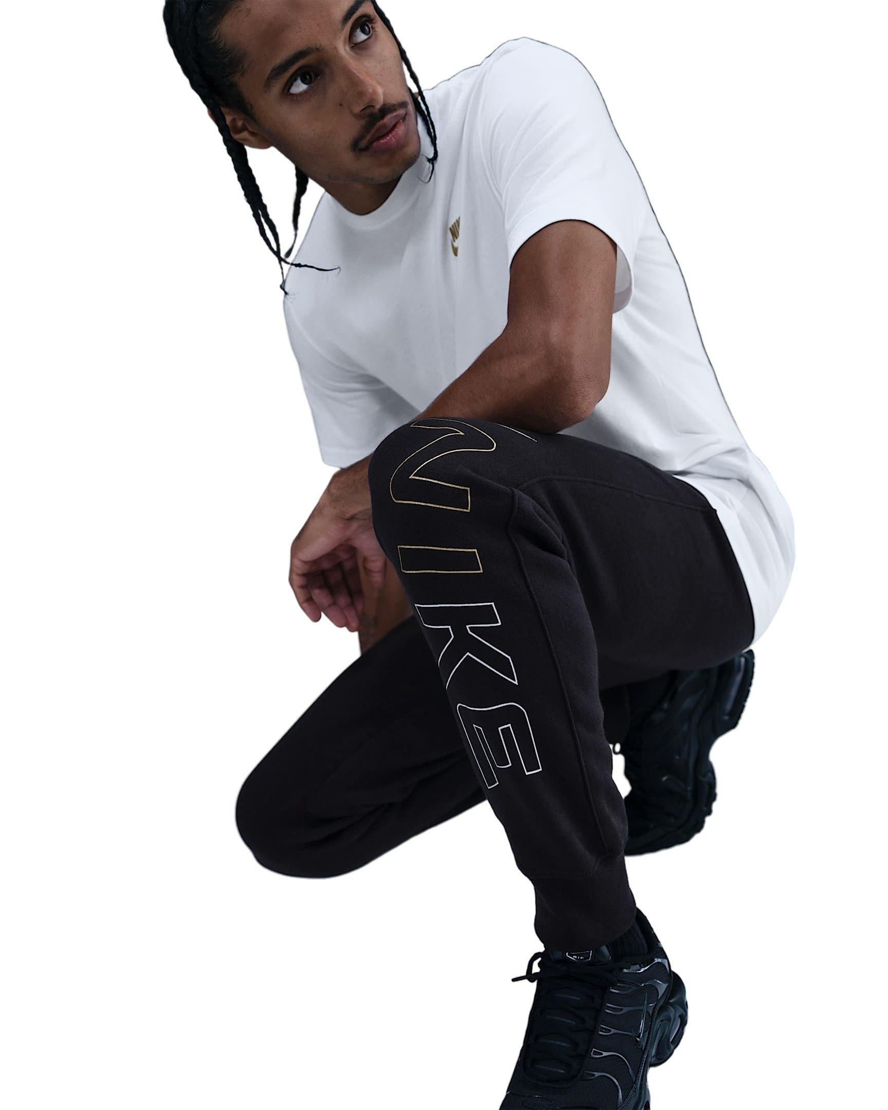 Nike Men's Sportswear Club Fleece Department of Motion Joggers - BLACK Thumbnail View 5