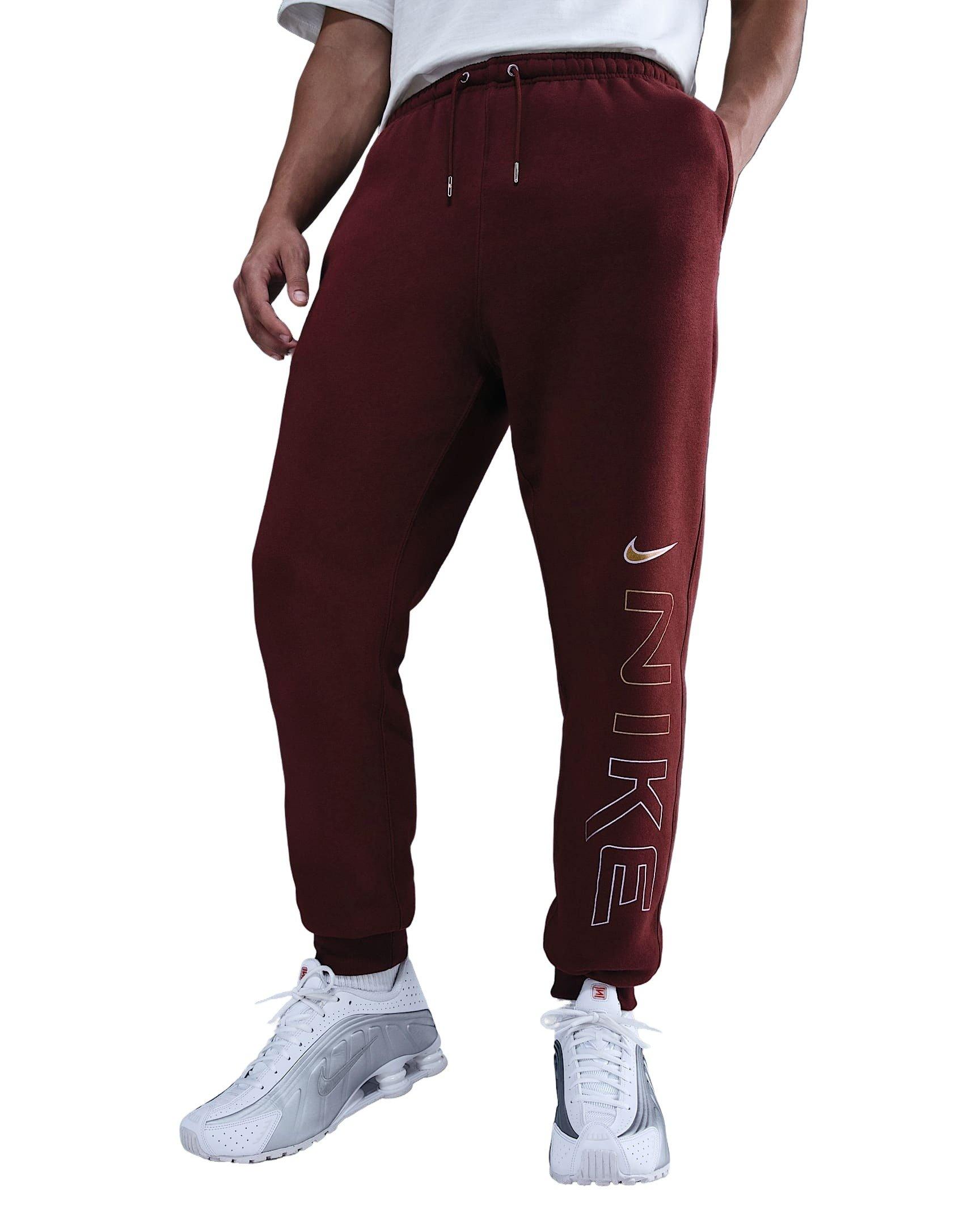 Nike Men's Sportswear Club Fleece Joggers - RED Thumbnail View 3