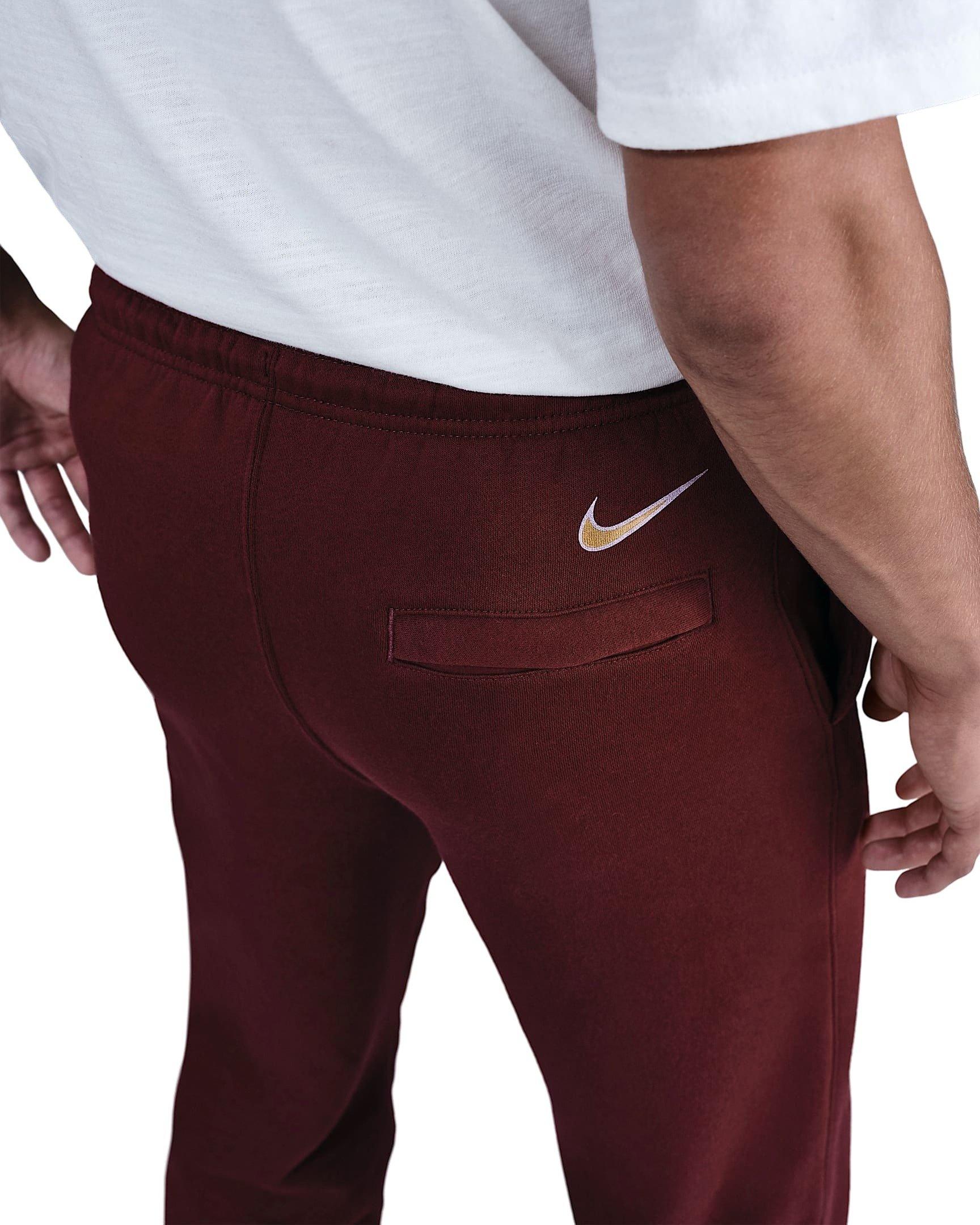 Nike Men's Sportswear Club Fleece Joggers - RED Thumbnail View 4