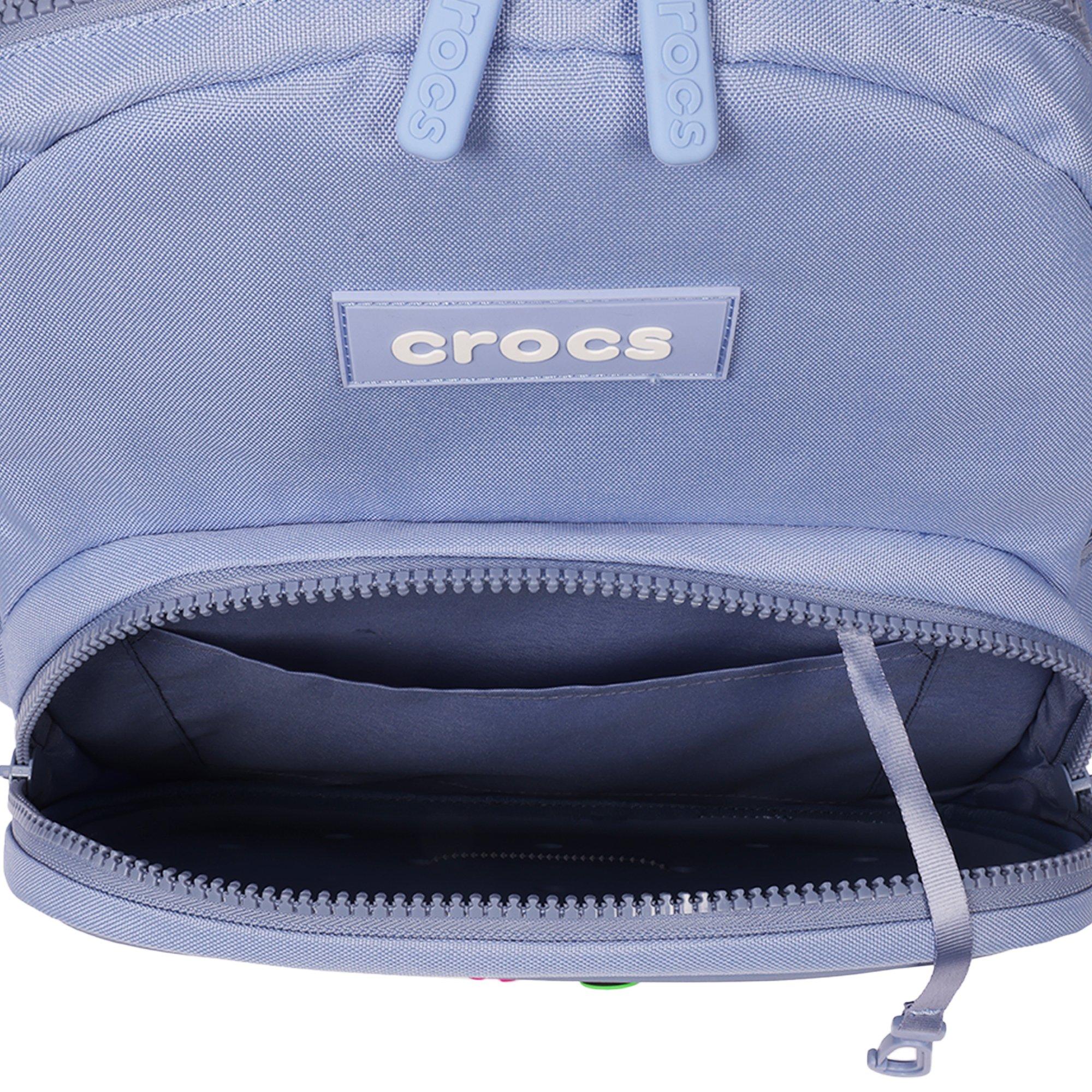 Crocs Back to School Customizable Backpack with EVA Front Pocket and Gaming Jibbitz Charms - Blue - BLUE