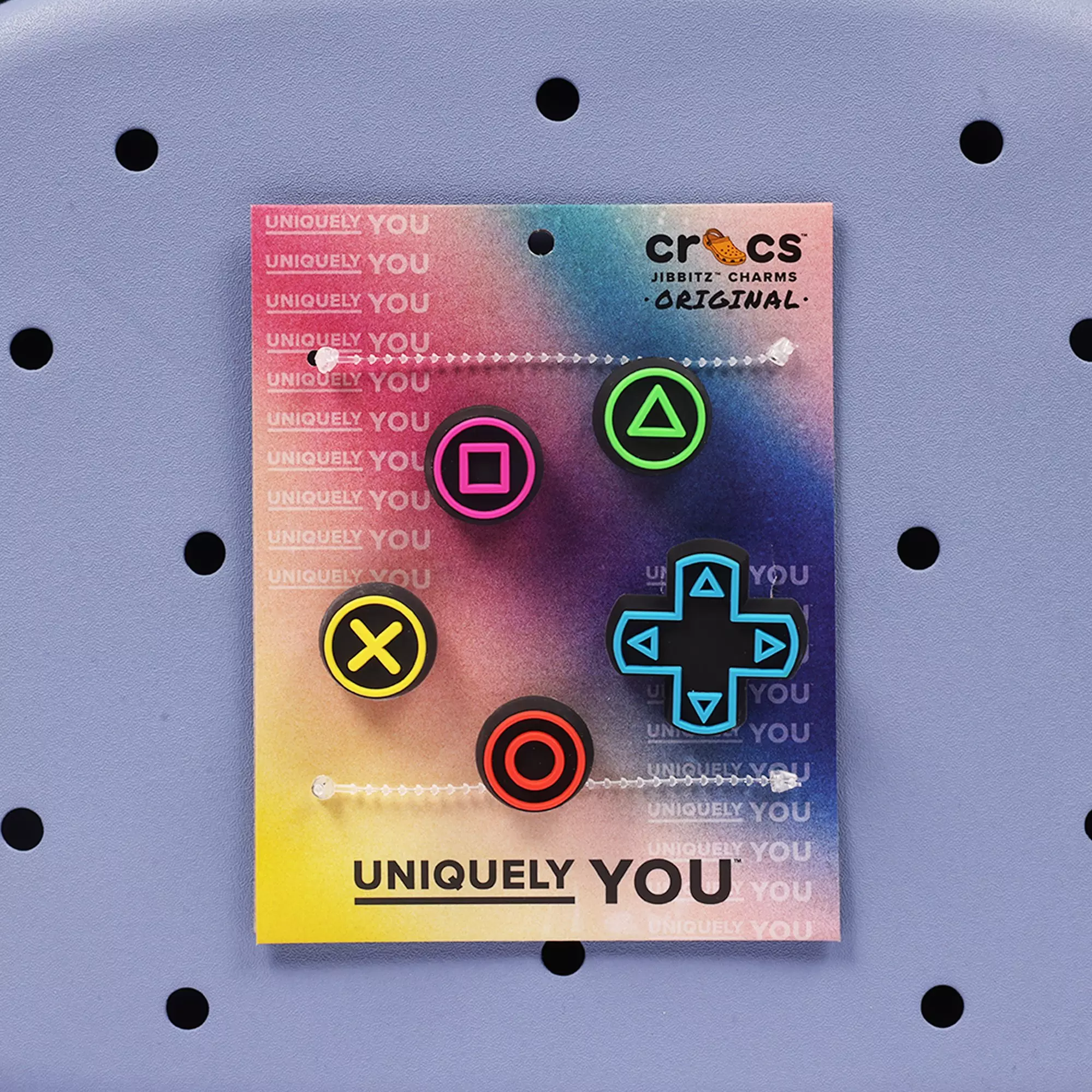Crocs Back to School Customizable Backpack with EVA Front Pocket and Gaming Jibbitz Charms - Blue - BLUE