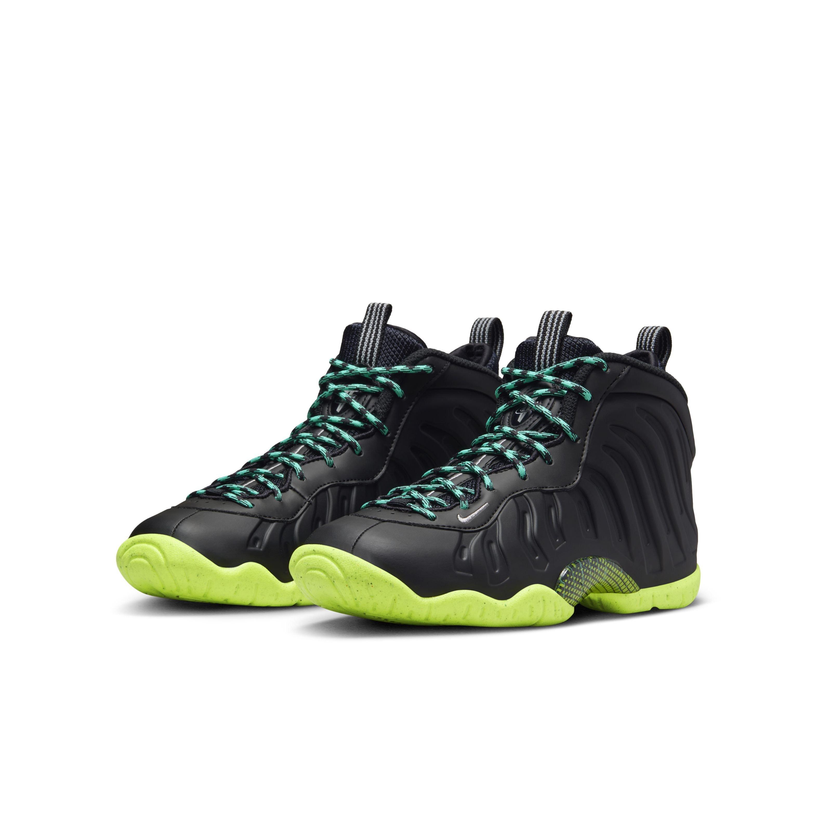 Nike Little Posite One Grade School Boys' "Black/Metallic Silver/Volt/Clear Jade" Shoe