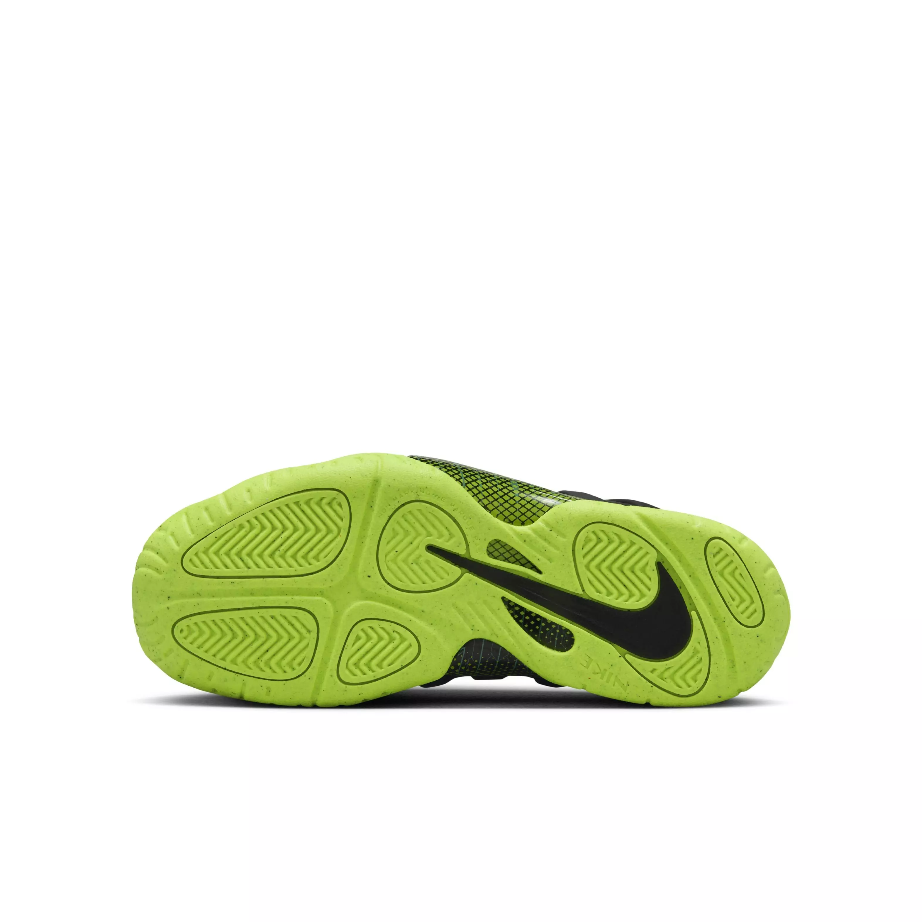 Nike Little Posite One "Black/Metallic Silver/Volt/Clear Jade" Grade School Boys' Shoe - BLACK/VOLT