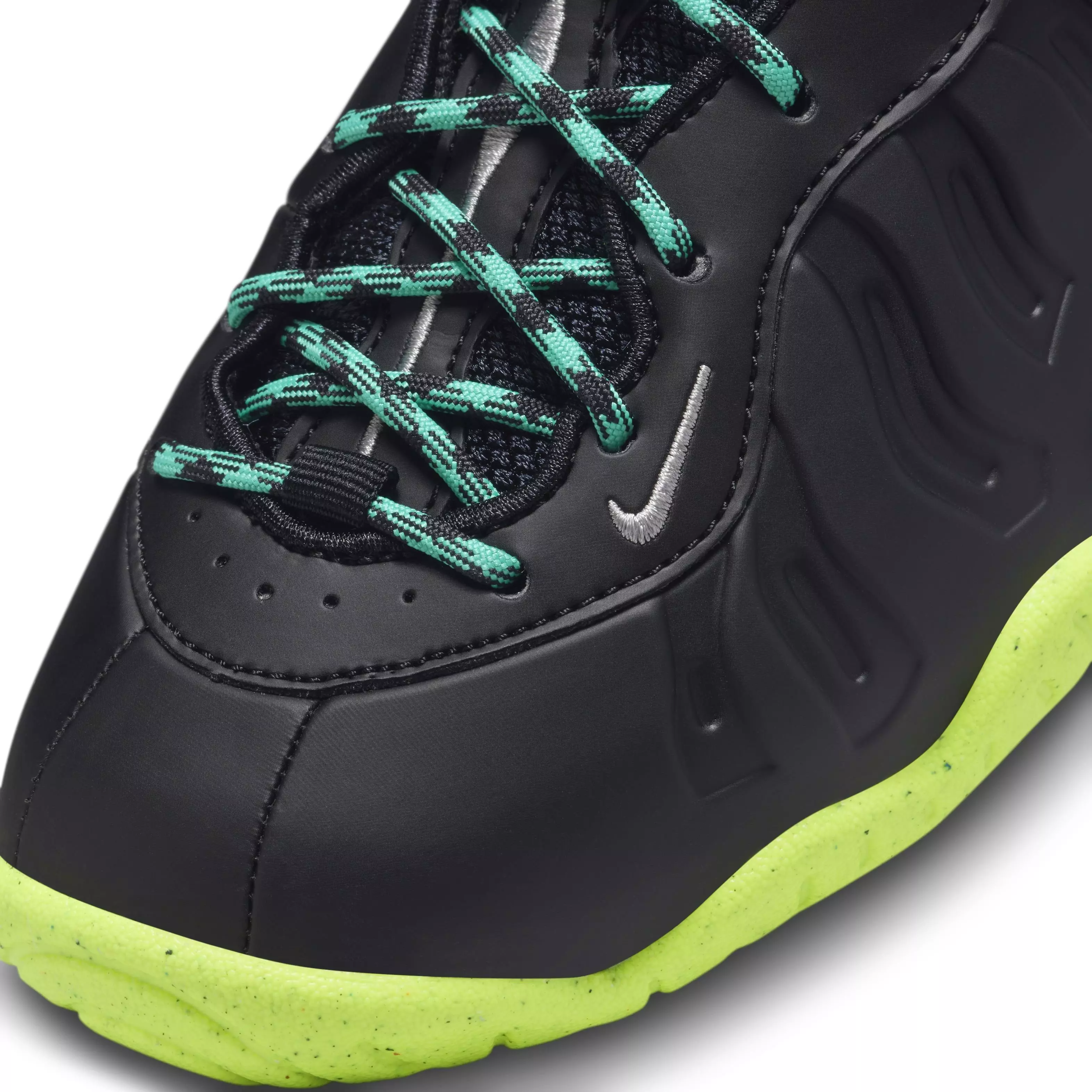 Nike Little Posite One "Black/Metallic Silver/Volt/Clear Jade" Grade School Boys' Shoe - BLACK/VOLT