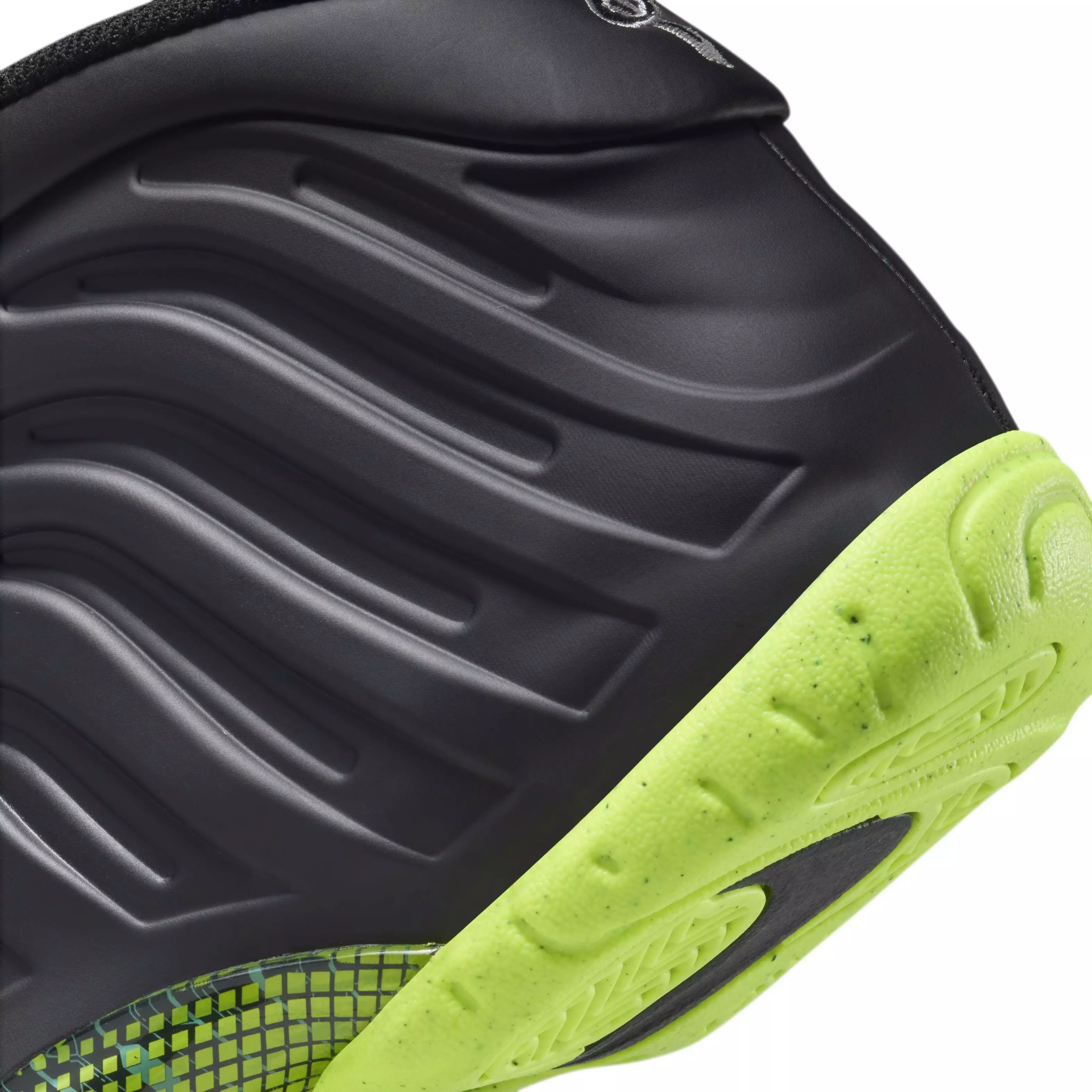 Nike Little Posite One "Black/Metallic Silver/Volt/Clear Jade" Grade School Boys' Shoe - BLACK/VOLT