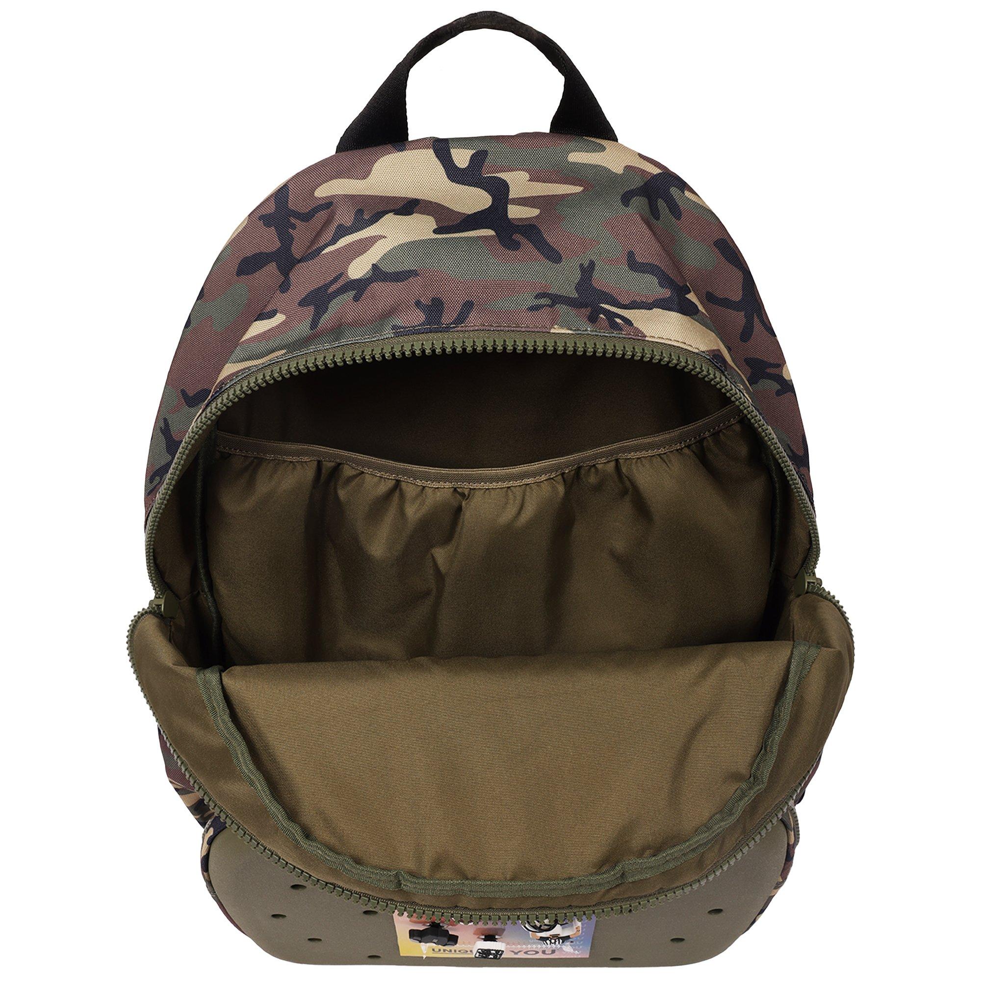 Crocs Back to School Customizable Backpack with EVA Front Pocket and Football Jibbitz Charms - Camo - CAMOUFLAGE