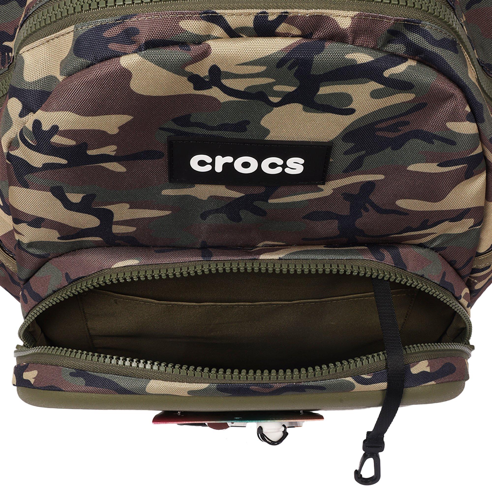 Crocs Back to School Customizable Backpack with EVA Front Pocket and Football Jibbitz Charms - Camo - CAMOUFLAGE