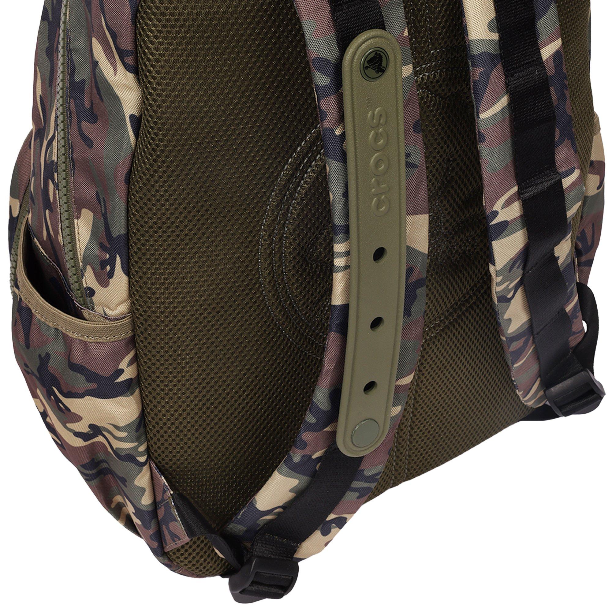 Crocs Back to School Customizable Backpack with EVA Front Pocket and Football Jibbitz Charms - Camo - CAMOUFLAGE