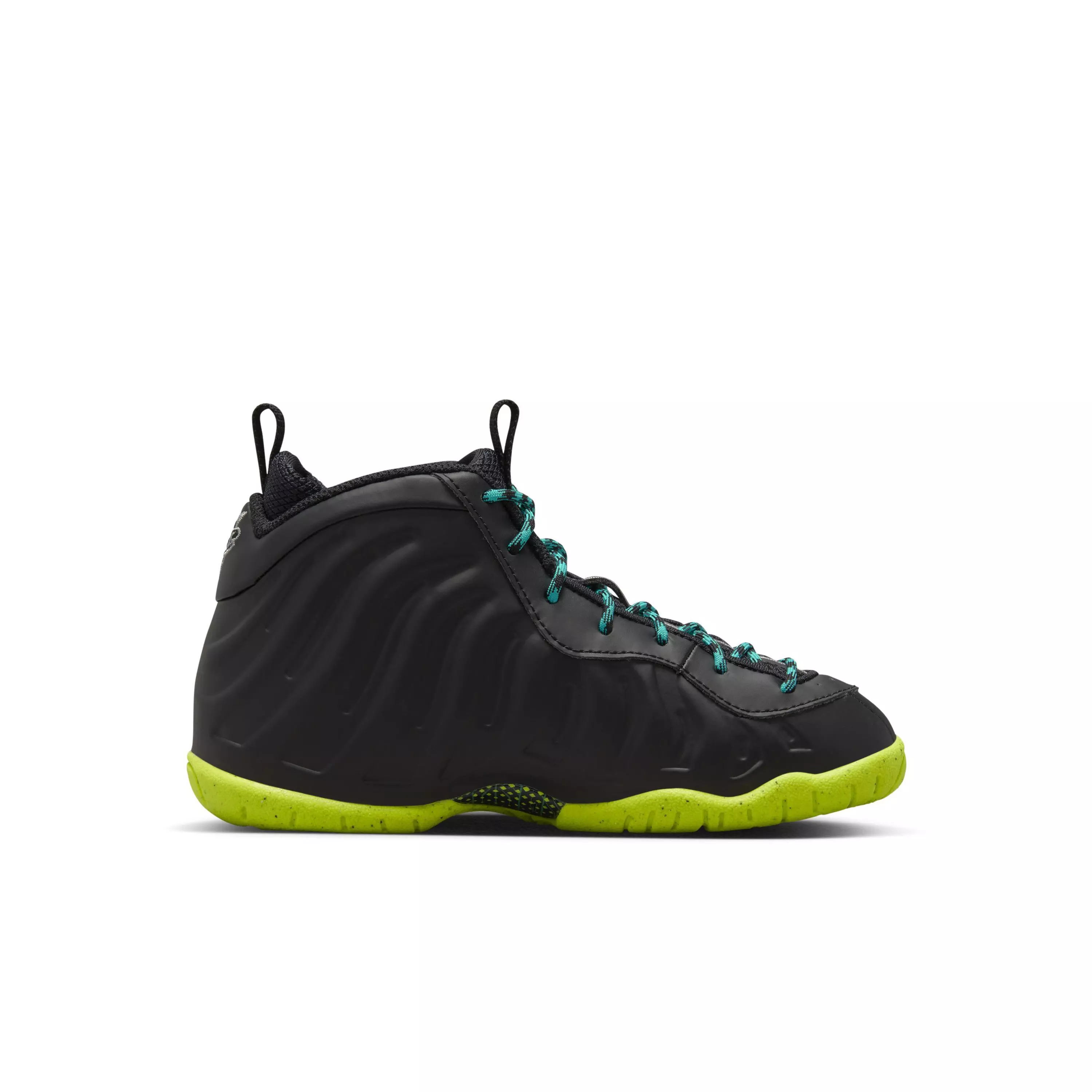 Nike Little Posite One "Black/Metallic Silver/Volt/Clear Jade" Preschool Boys' Shoe - BLACK/SILVER/VOLT/JADE