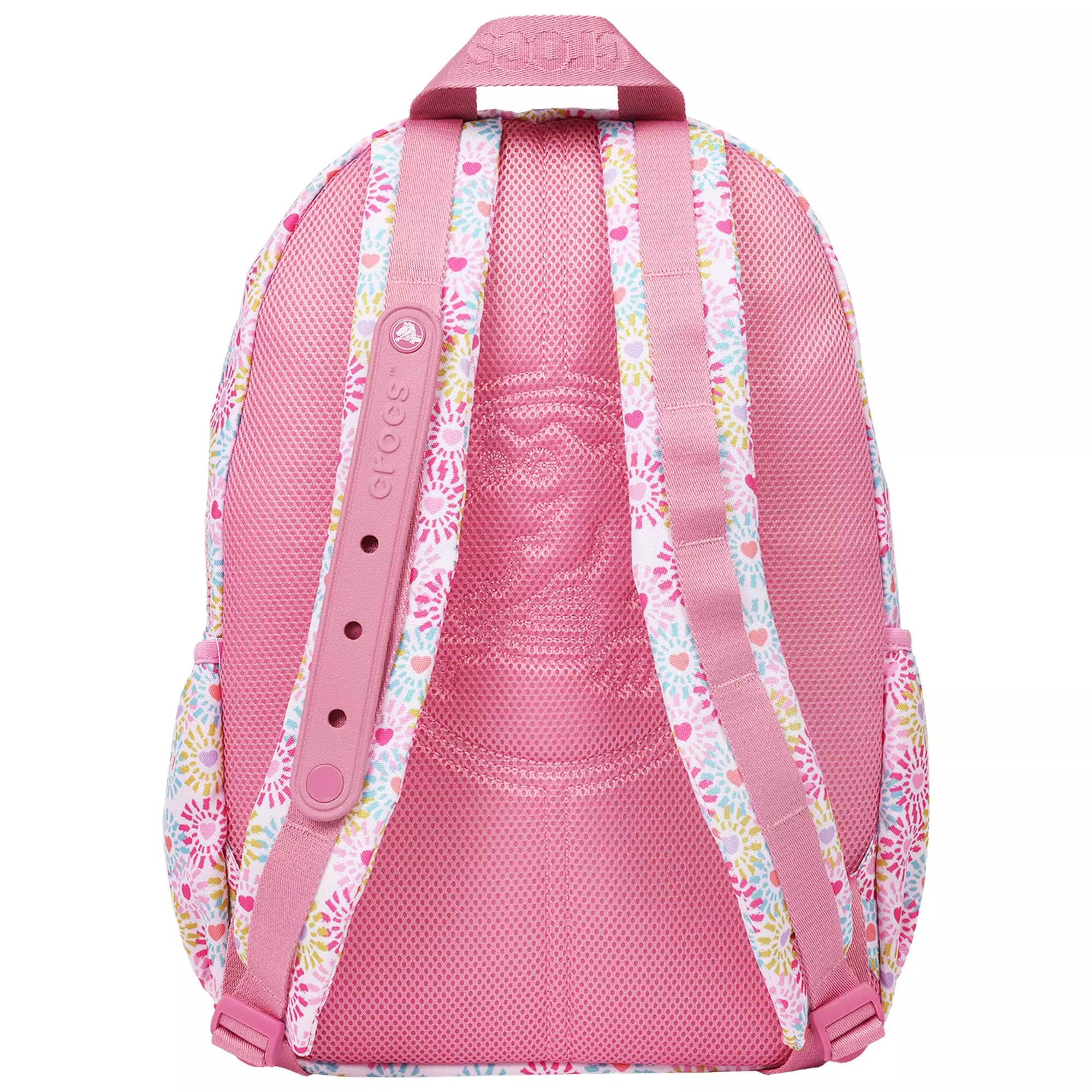 Crocs Back to School Customizable Backpack with EVA Front Pocket and Floral Jibbitz Charms - Rose - ROSE