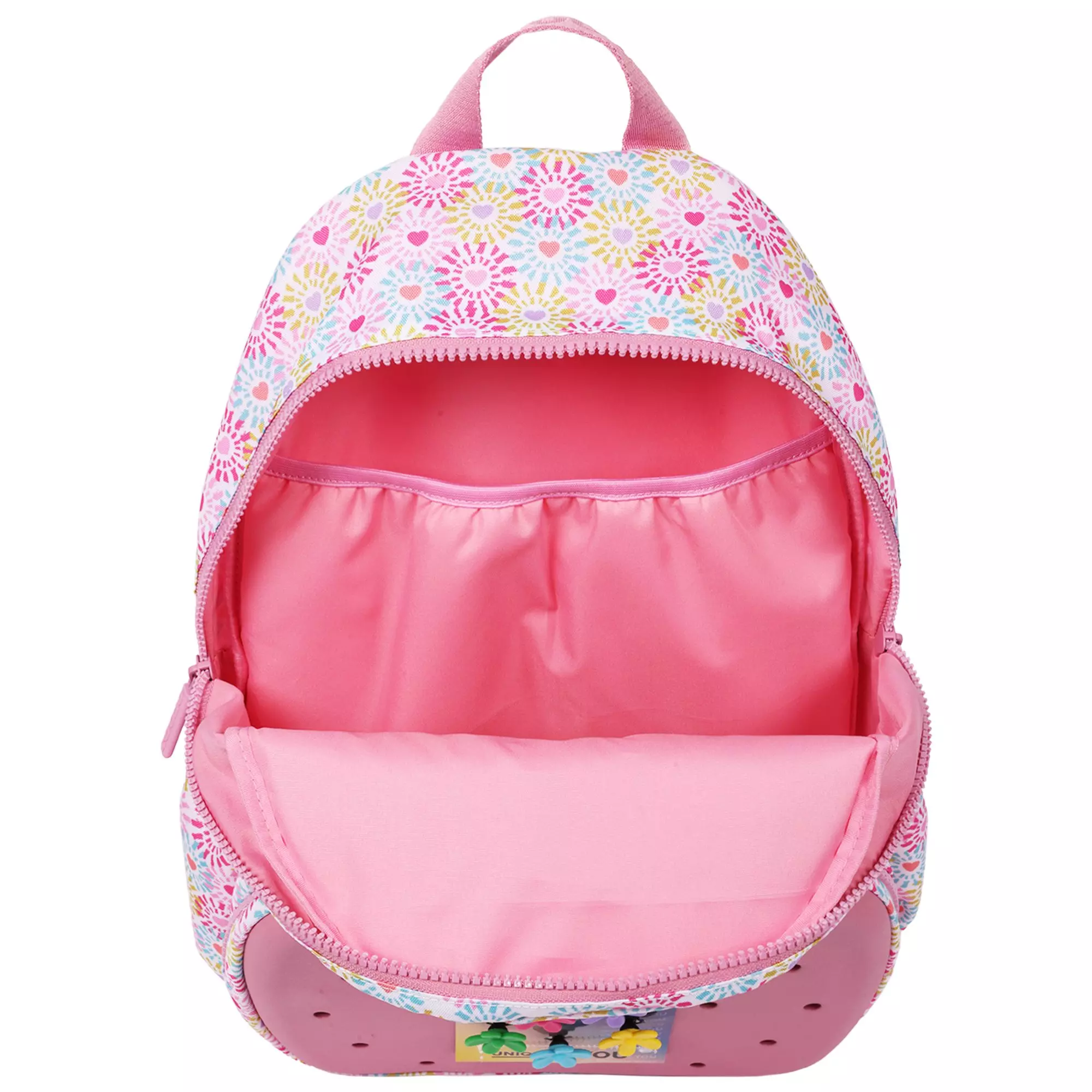 Crocs Back to School Customizable Backpack with EVA Front Pocket and Floral Jibbitz Charms - Rose - ROSE