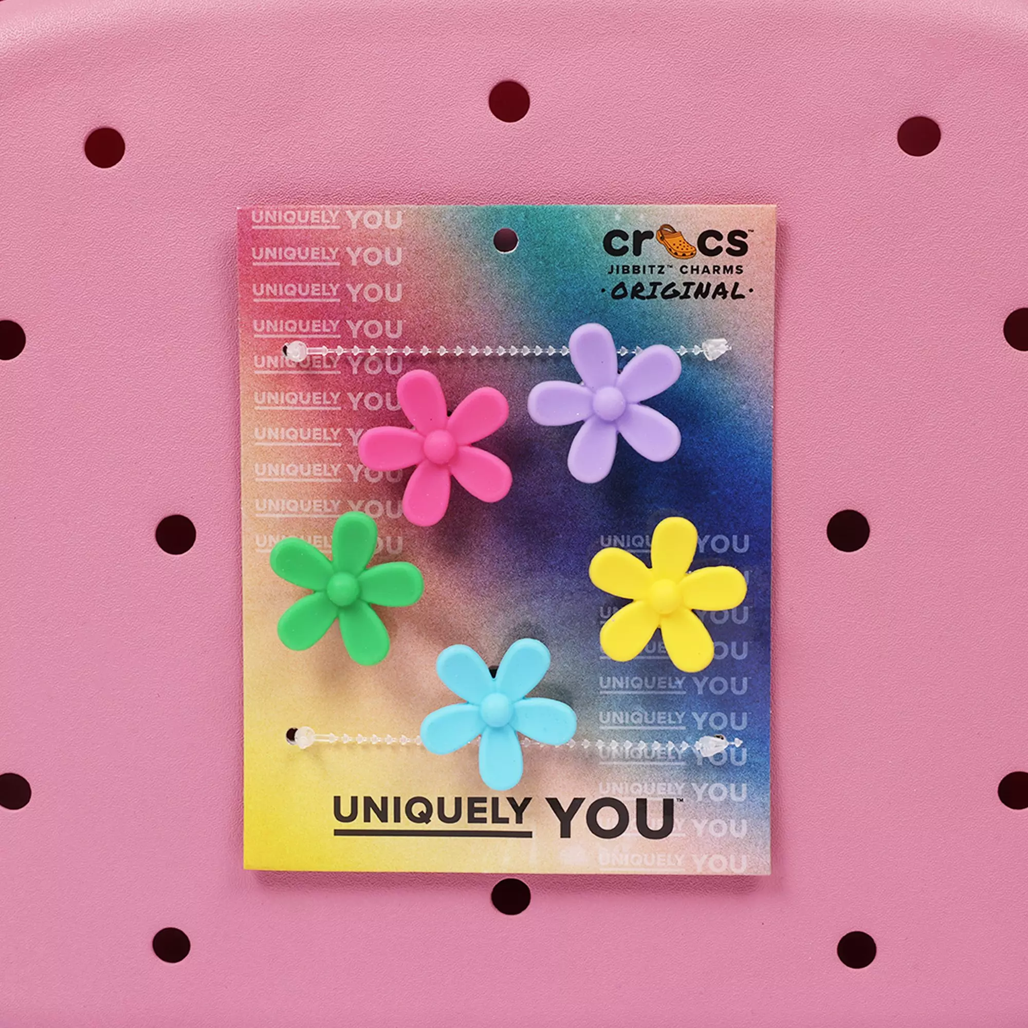 Crocs Back to School Customizable Backpack with EVA Front Pocket and Floral Jibbitz Charms - Rose - ROSE