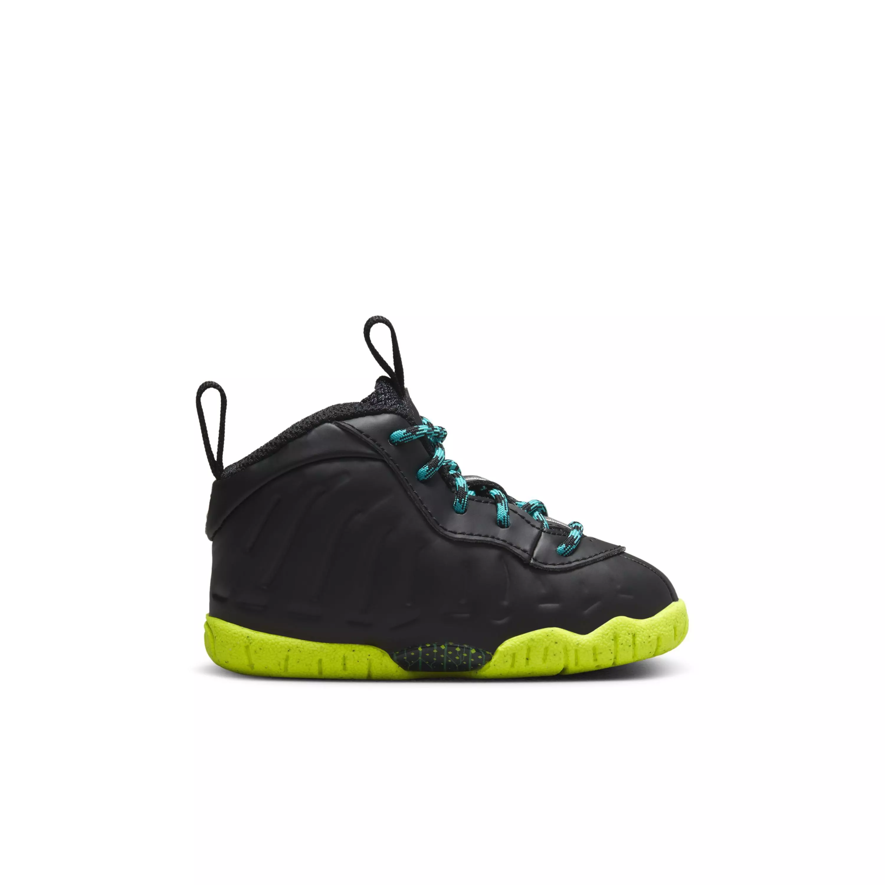 Nike Little Posite One "Black/Metallic Silver/Volt/Clear Jade" Infant Boys' Shoe - BLACK/SILVER/VOLT/JADE