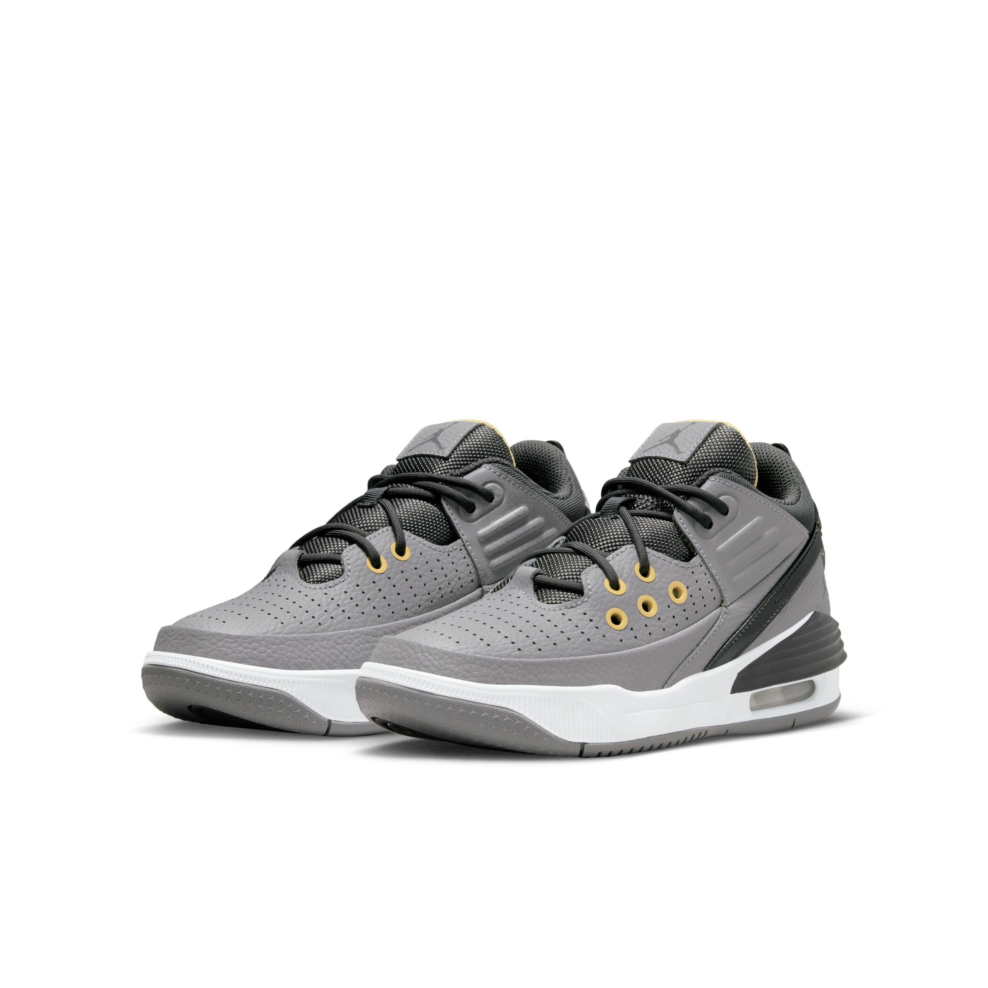 Jordan Max Aura 5 "Cement Grey/Anthracite/Topaz Gold/White" Grade School Boys' Shoe - GREY/ANTHRACITE/GOLD/WHITE Thumbnail View 3