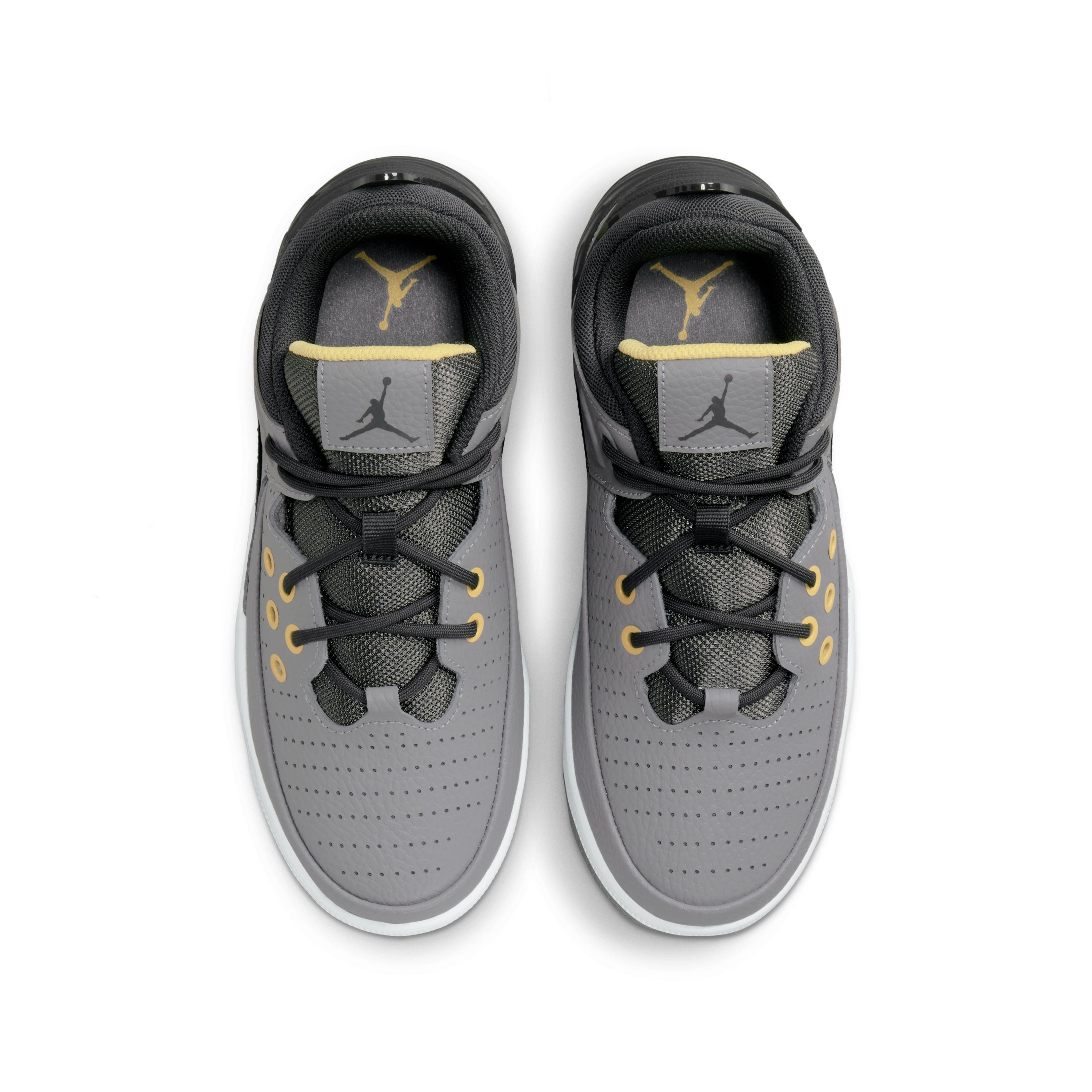 Jordan Max Aura 5 "Cement Grey/Anthracite/Topaz Gold/White" Grade School Boys' Shoe - GREY/ANTHRACITE/GOLD/WHITE Thumbnail View 4