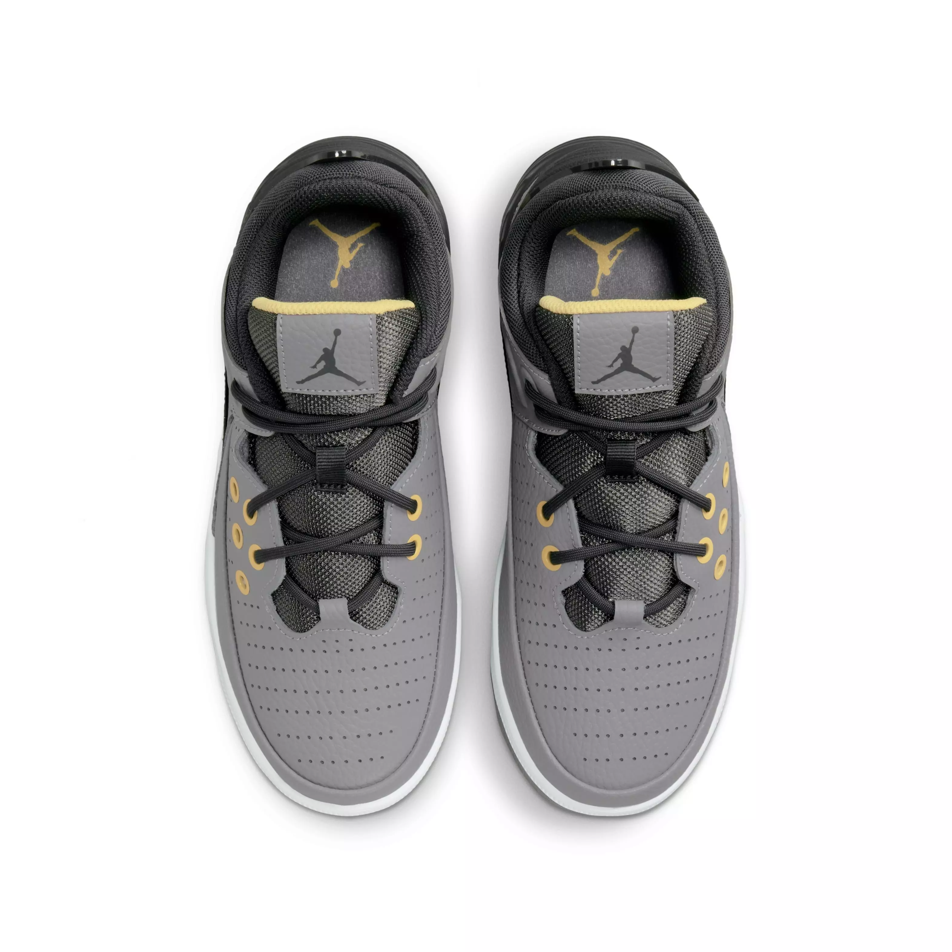 Jordan Max Aura 5 "Cement Grey/Anthracite/Topaz Gold/White" Grade School Boys' Shoe - GREY/ANTHRACITE/GOLD/WHITE