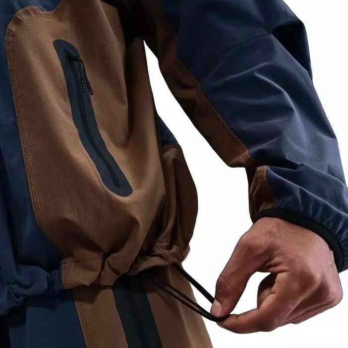 Nike Men's Tech Dri-FIT Woven Loose Color-Block Windrunner Jacket - Blue/Brown - BLUE/BROWN