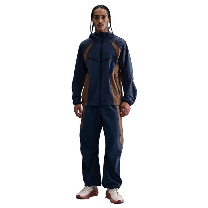 Nike Men's Tech Dri-FIT Woven Loose Color-Block Windrunner Jacket - Blue/Brown - BLUE/BROWN Thumbnail View 6