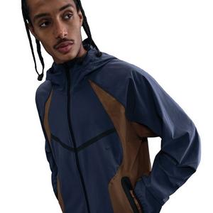 Nike Men's Tech Dri-FIT Woven Loose Color-Block Windrunner Jacket - Blue/Brown