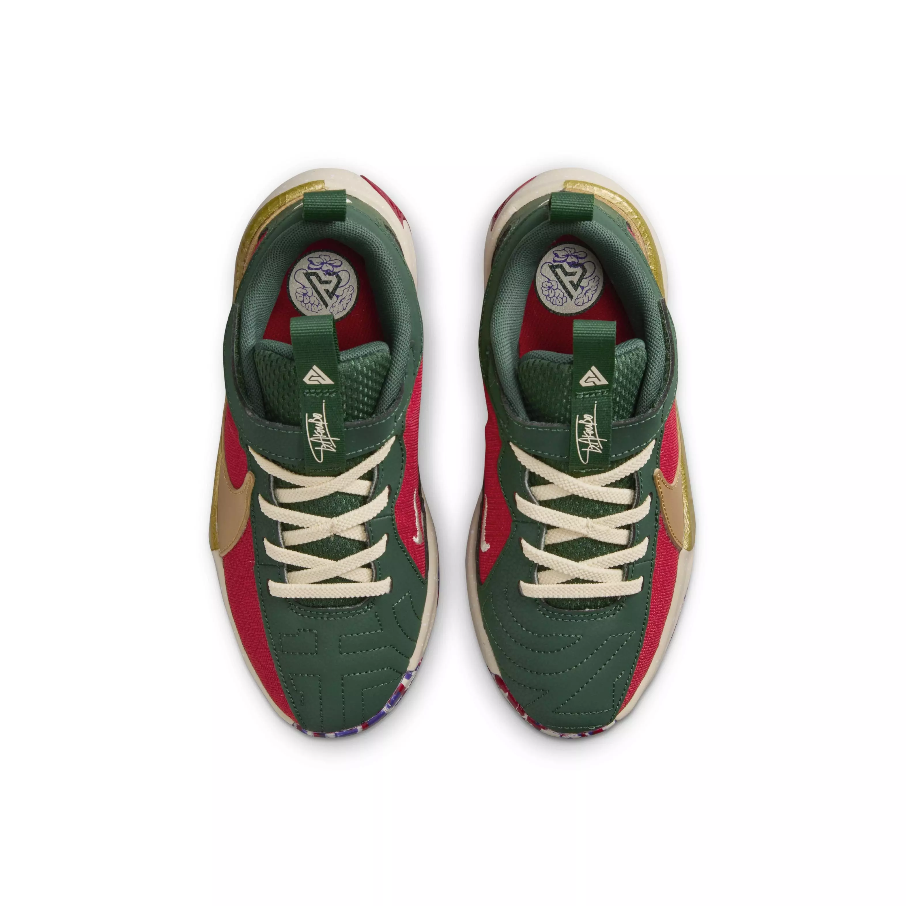 Nike Freak 5 "Gym Red/Metallic Gold/Court Purple" Preschool Boys' Basketball Shoe - RED/GOLD/PURPLE