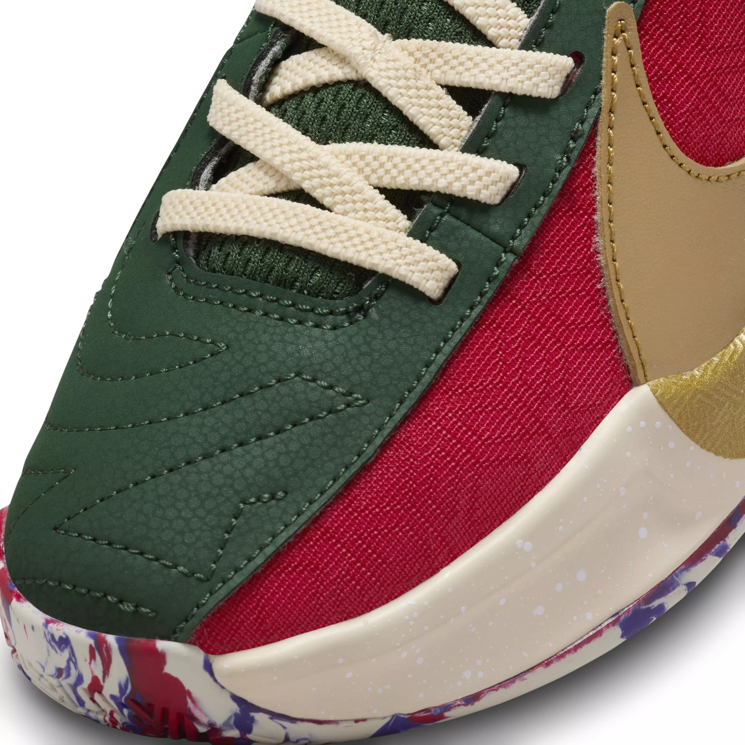 Nike Freak 5 "Gym Red/Metallic Gold/Court Purple" Preschool Boys' Basketball Shoe - RED/GOLD/PURPLE