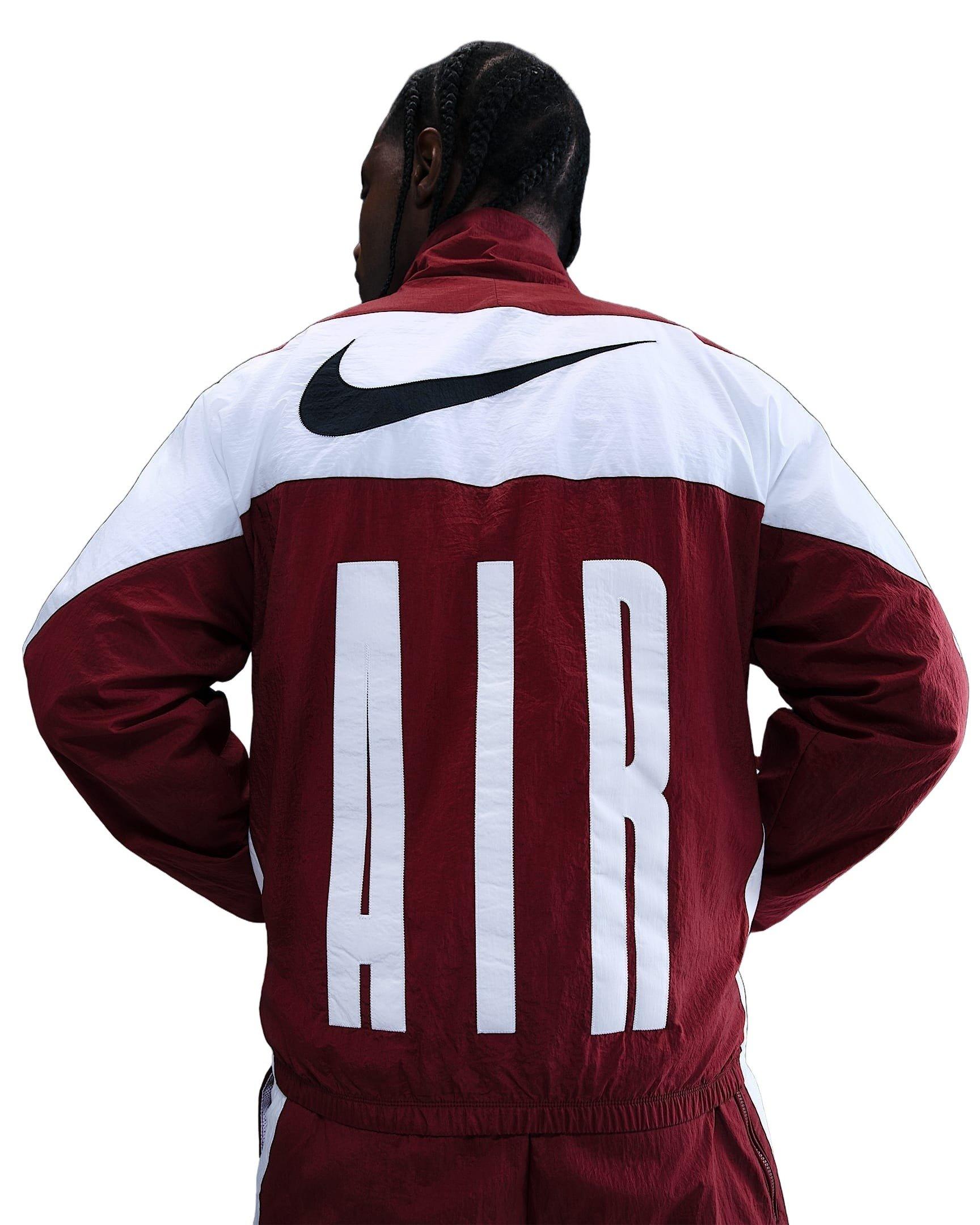 Nike Men's Air Woven Track Jacket - Red - RED Thumbnail View 2