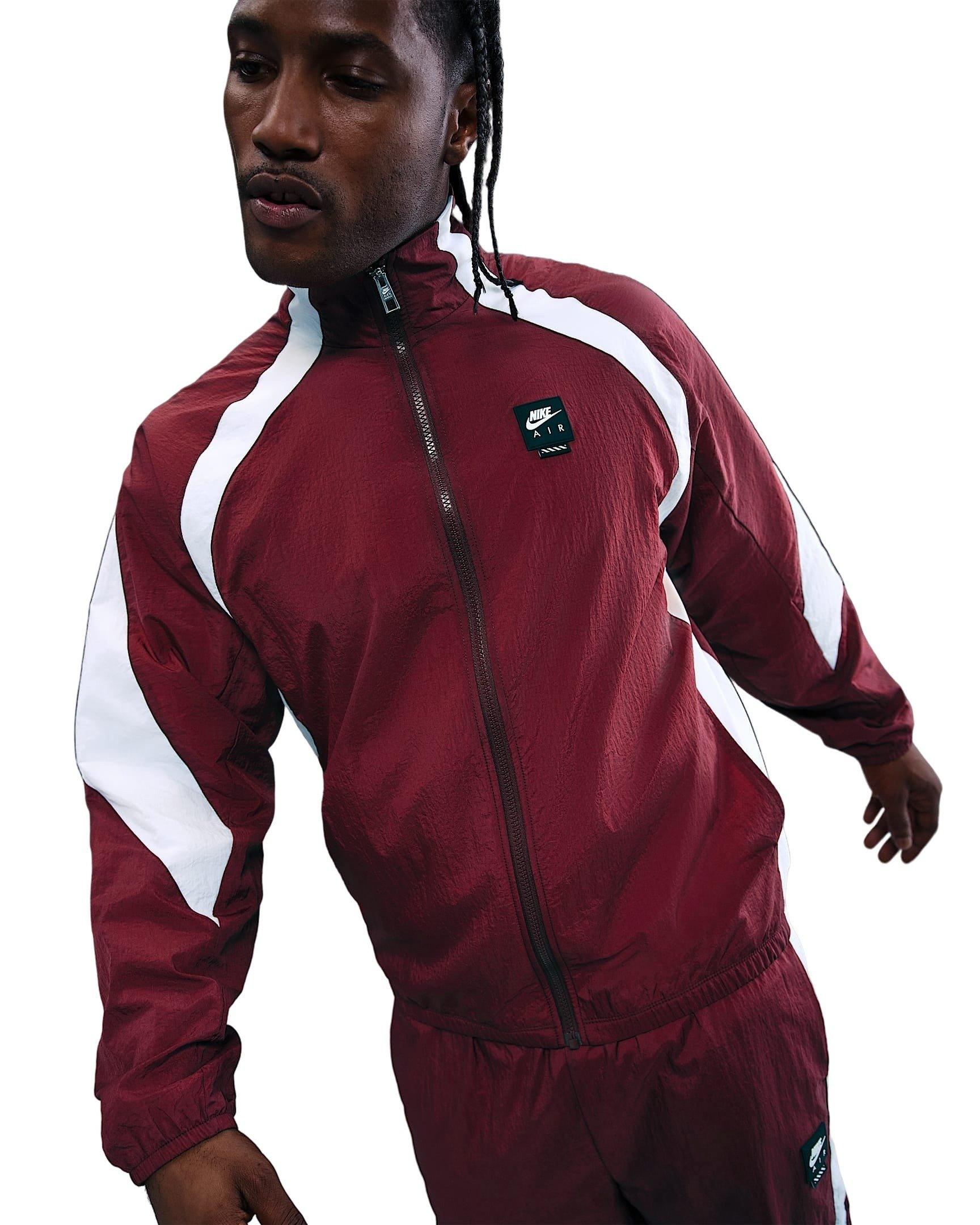 Nike Men's Air Woven Track Jacket - Red - RED Thumbnail View 3