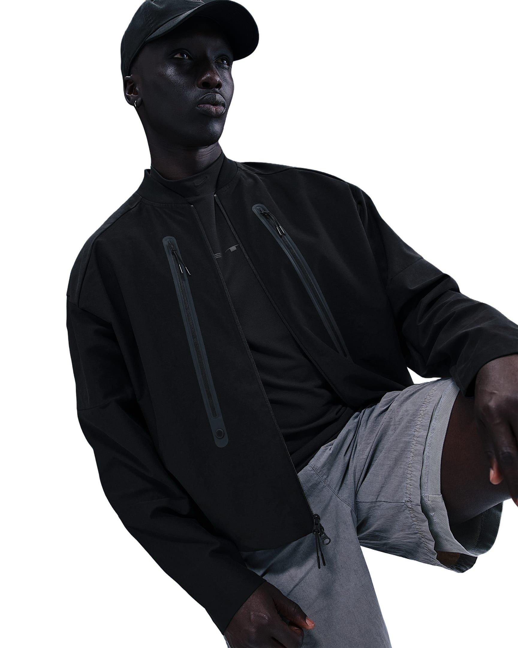 Nike Men's Tech Dri-FIT Shori Bomber Jacket - Black - BLACK Thumbnail View 3