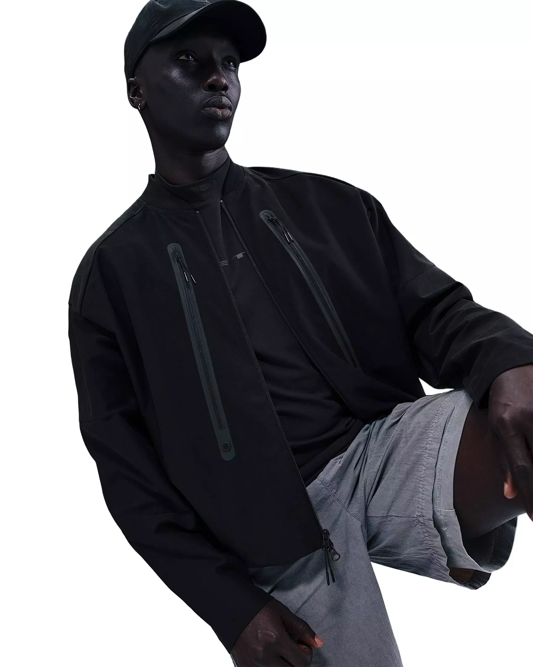 Nike Men's Tech Dri-FIT Shori Bomber Jacket - Black - BLACK